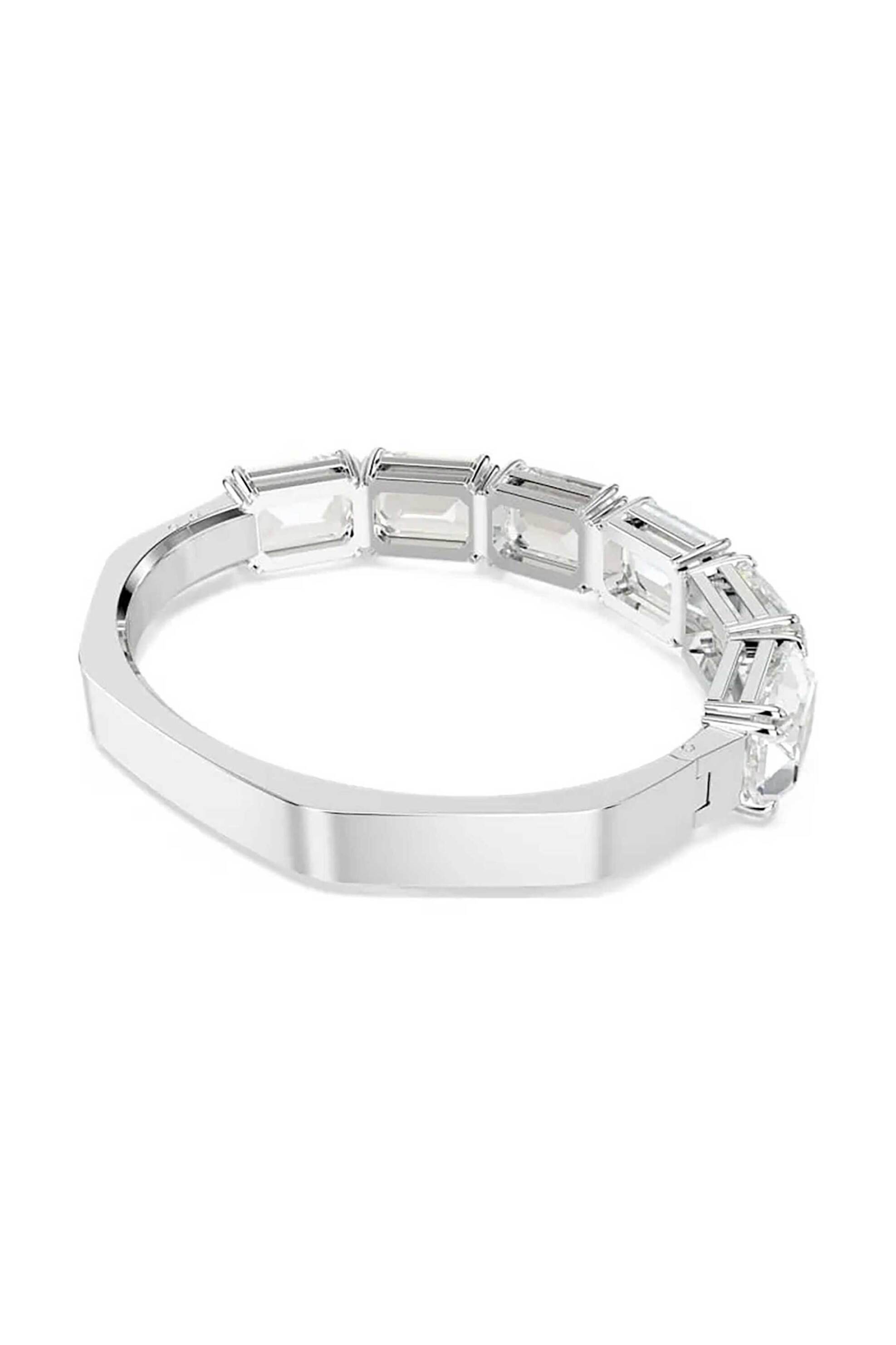Swarovski γυναικείο βραχιόλι, οκτάγωνο κόψιμο, λευκό, ρόδιο "Millenia" (M) - 5696322 φωτογραφία