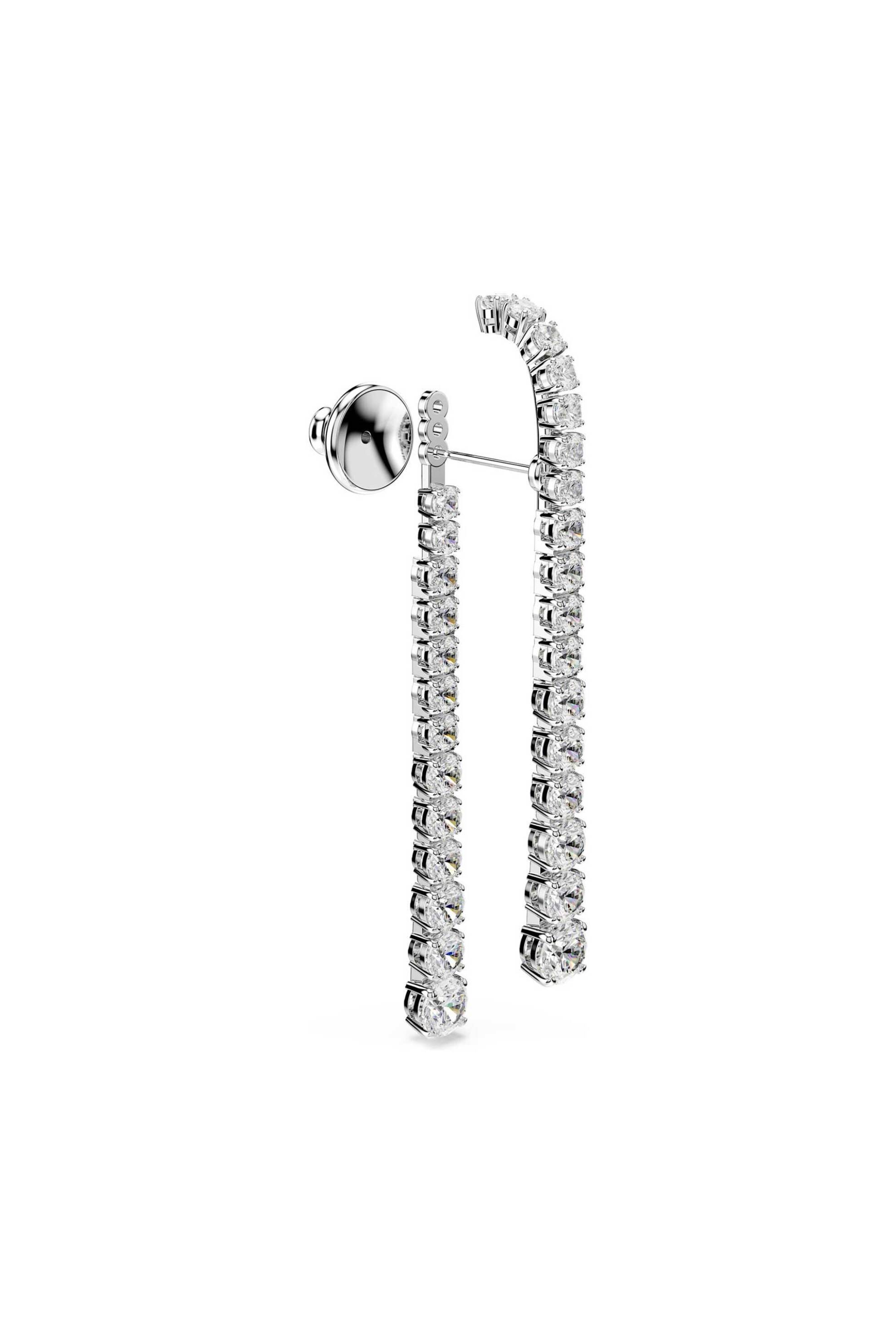Swarovski γυναικεία σκουλαρίκια-σταγόνα διαβαθμισμένες στρογγυλές κοπές, λευκά, επιμετάλλωση ροδίου 