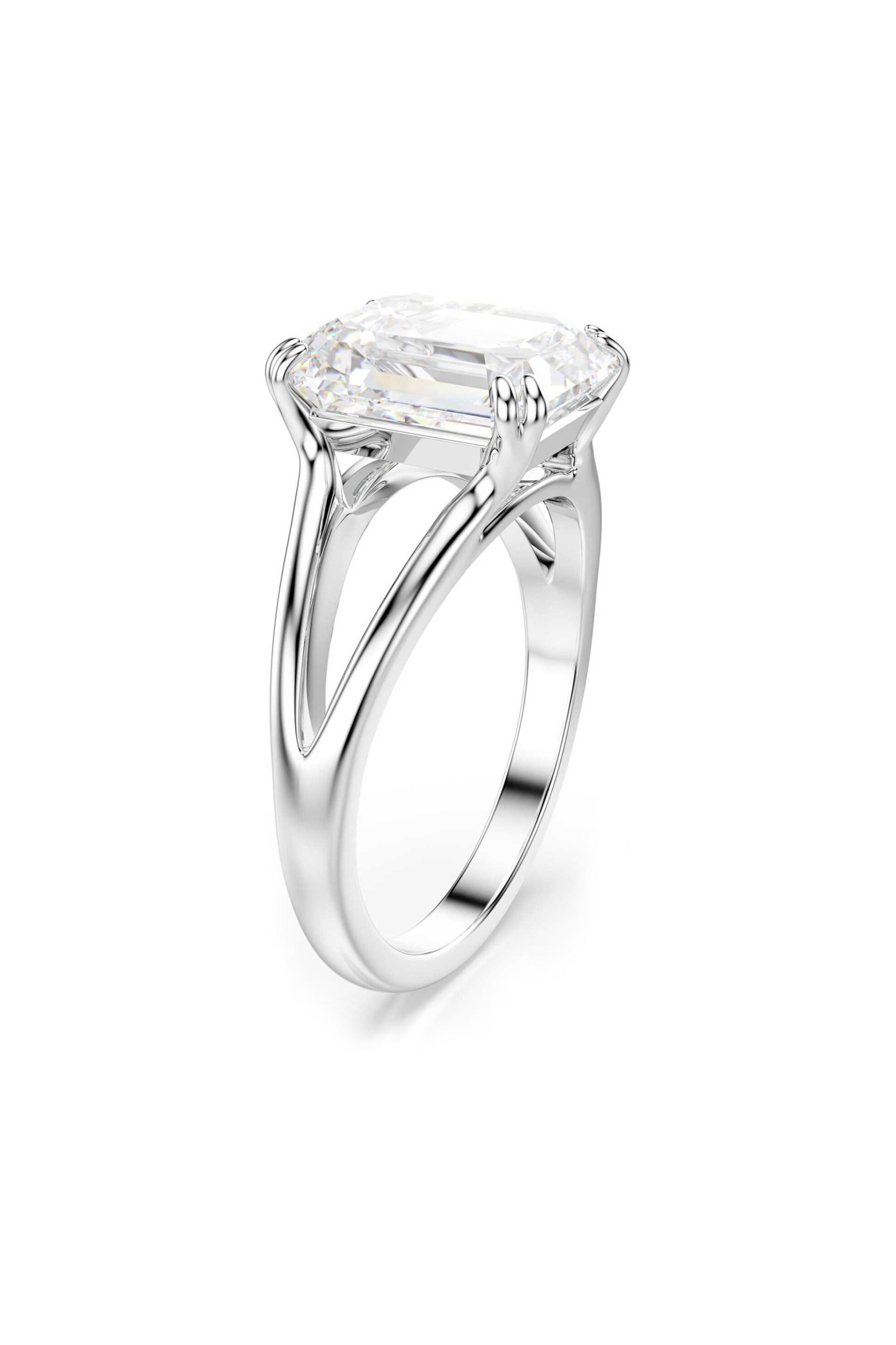 Swarovski γυναικείο δαχτυλίδι οκταγωνική κοπή, λευκό, φινίρισμα σε ασημένιο τόνο "Stilla" (58) - 5717876