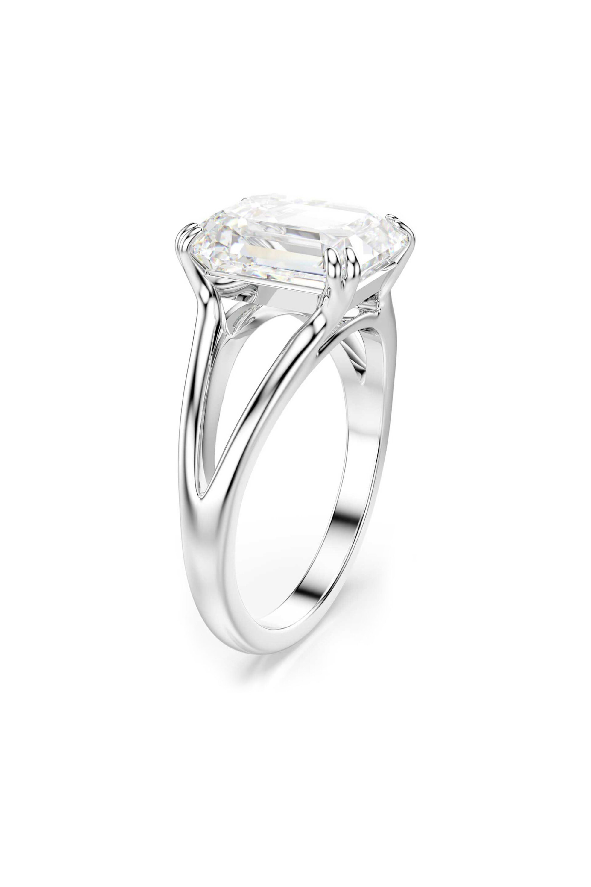 Swarovski γυναικείο δαχτυλίδι οκταγωνική κοπή, λευκό, φινίρισμα σε ασημένιο τόνο "Stilla" (52) - 5717878