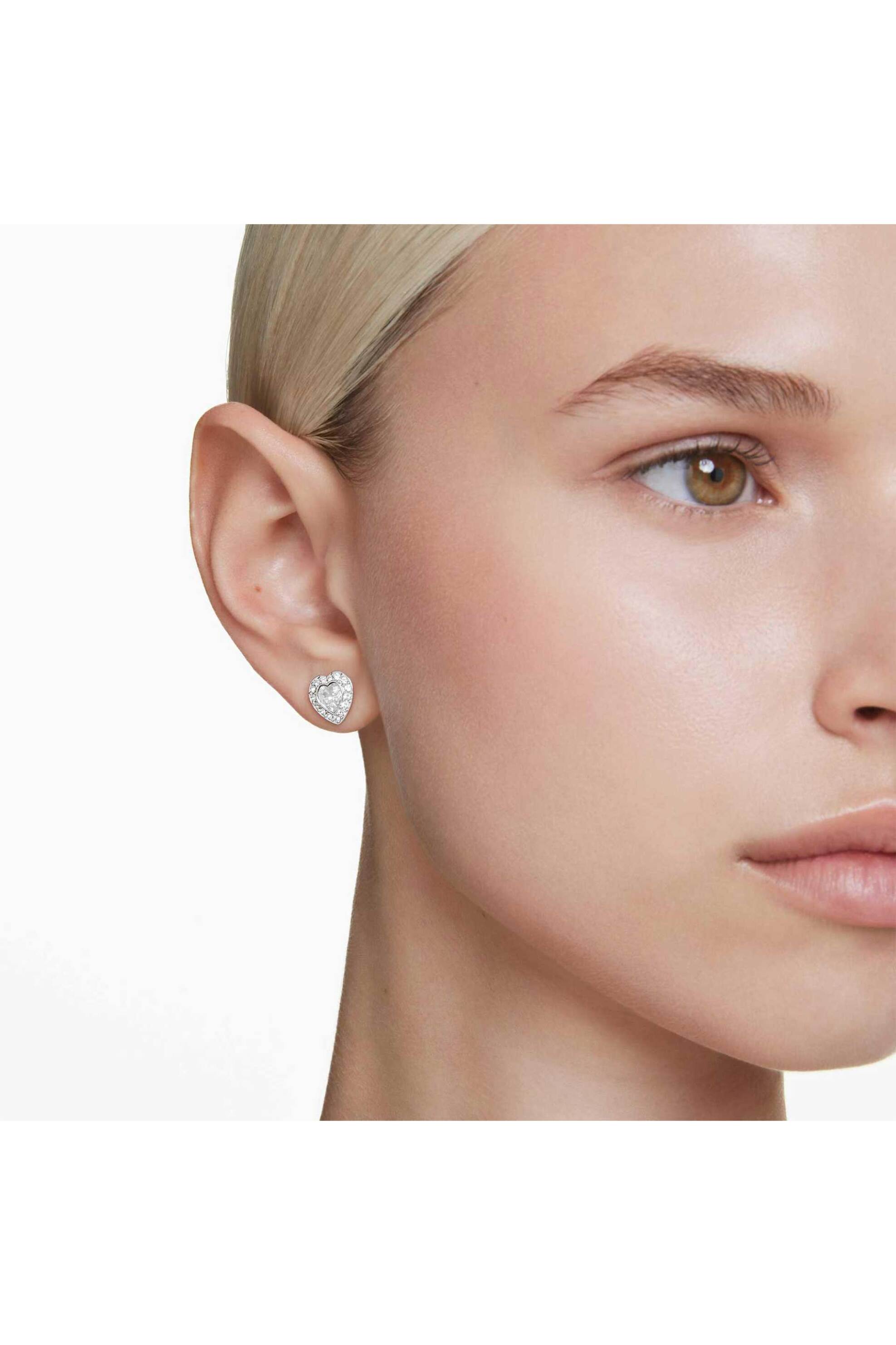 Swarovski Γυναικεία Σκουλαρίκια με Καραφάκι Μείξη Κοπών Καρδιά Λευκά Επιμετάλλωση Ροδίου Ariana Grande X - 5720859
