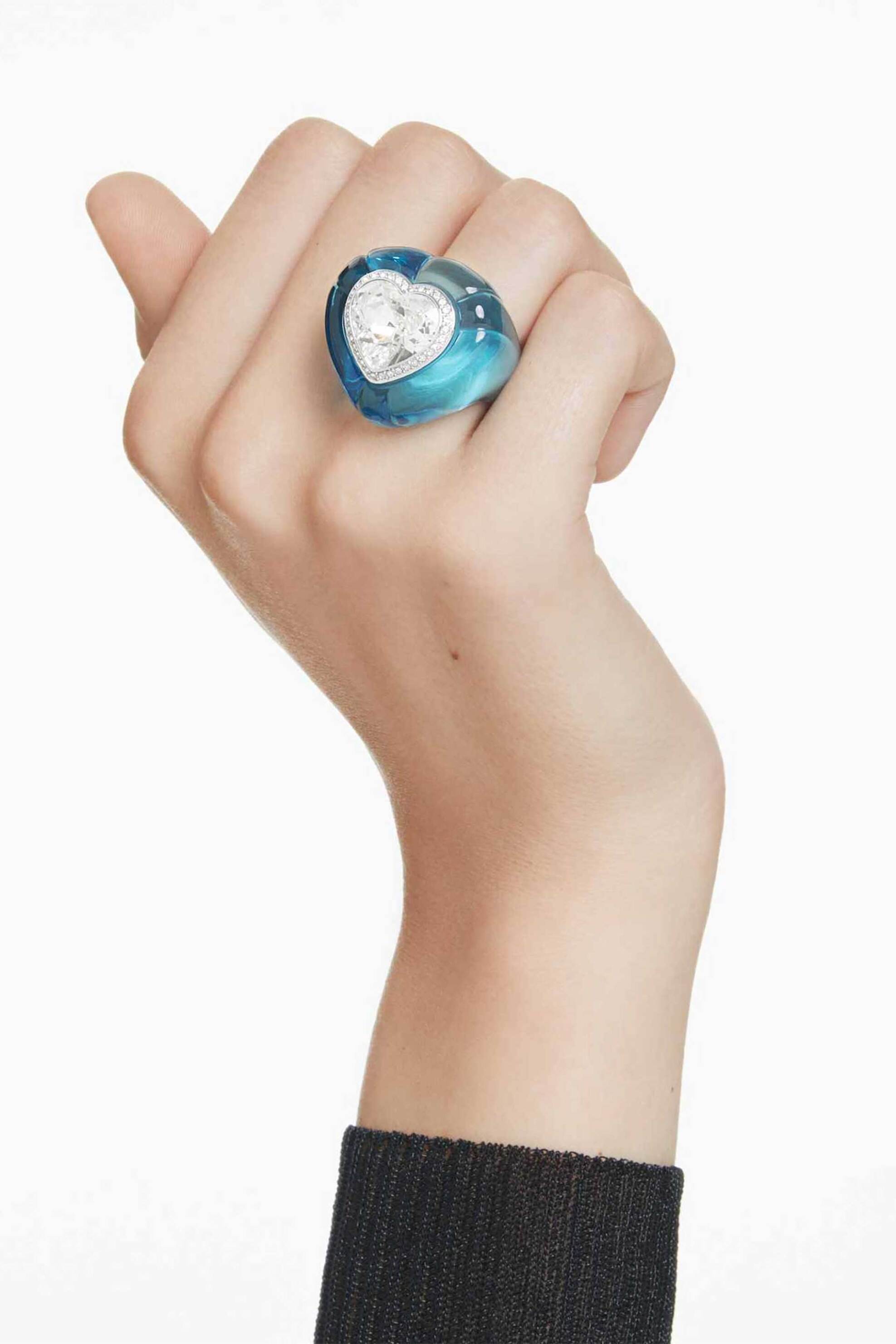 Swarovski Γυναικείο Δαχτυλίδι Κοκτέιλ Κοπή Heart Pavé Καρδιά Μπλε Dulcis (55) - 5709965
