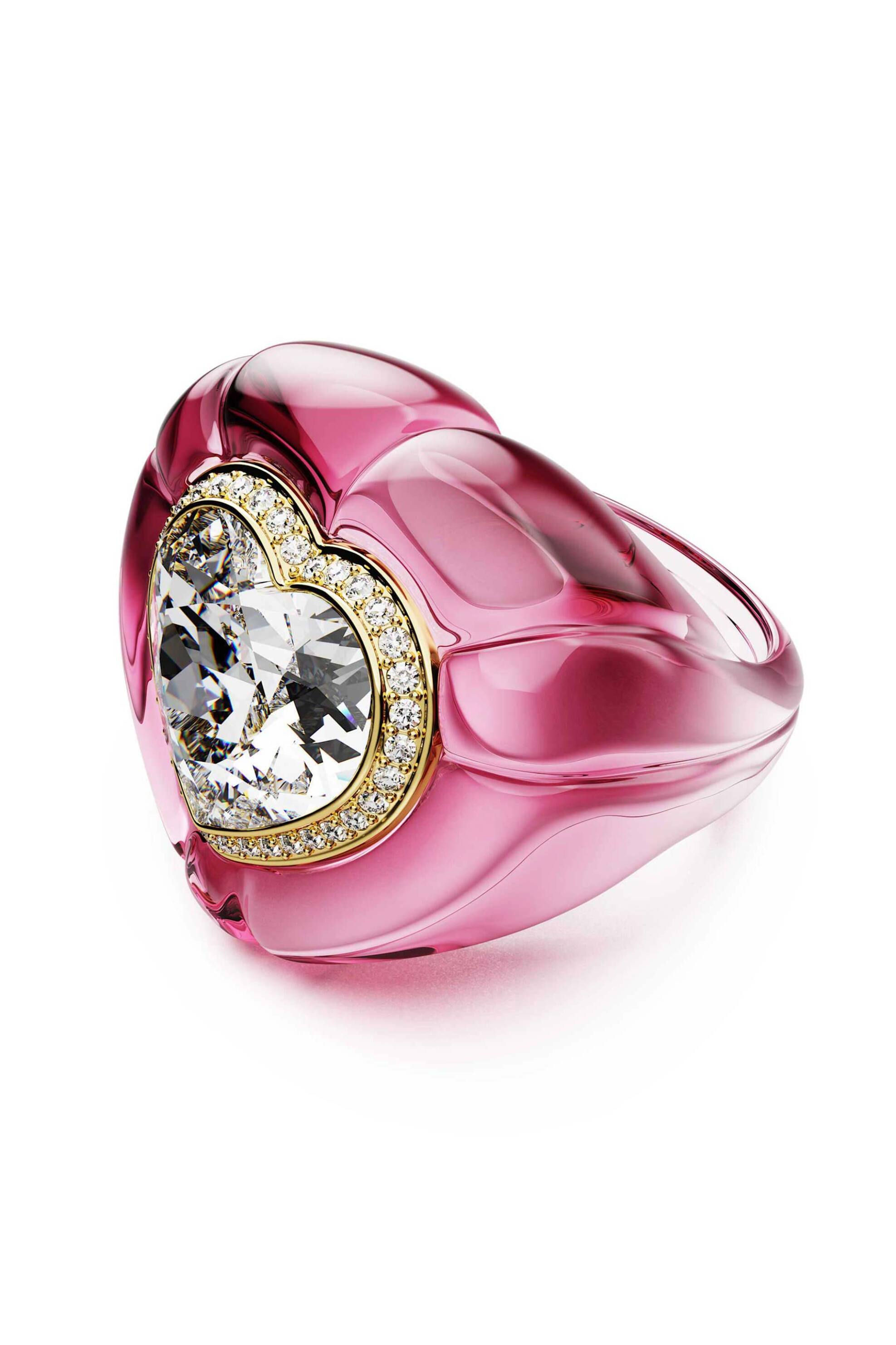 SWAROVSKI Swarovski γυναικείο δαχτυλίδι κοκτέιλ κοπή heart, pavé, καρδιά, ροζ "Dulcis" (55) - 5709996 - 2