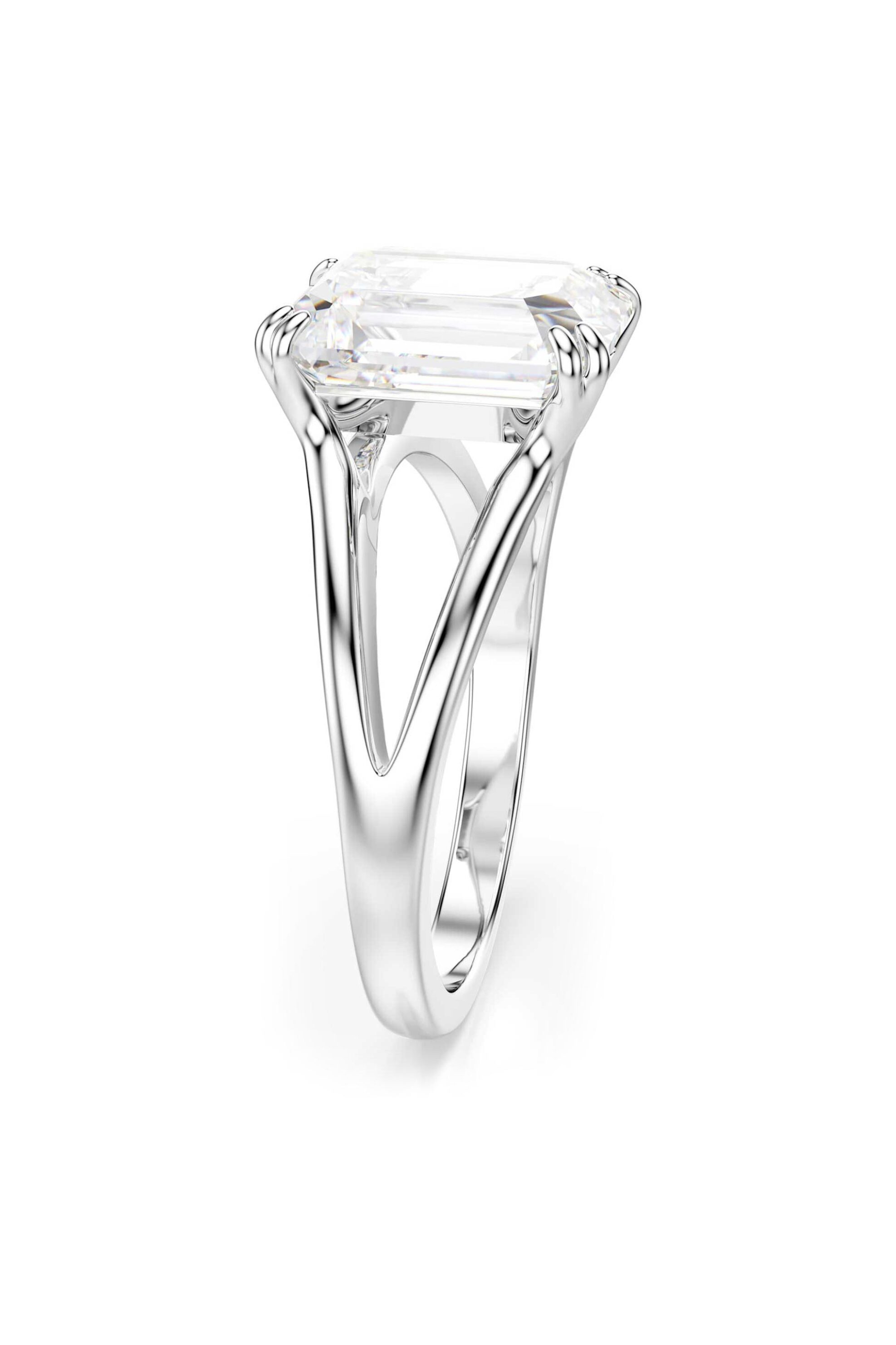 Swarovski γυναικείο δαχτυλίδι οκταγωνική κοπή, λευκό, φινίρισμα σε ασημένιο τόνο "Stilla" (55) - 5717880 φωτογραφία