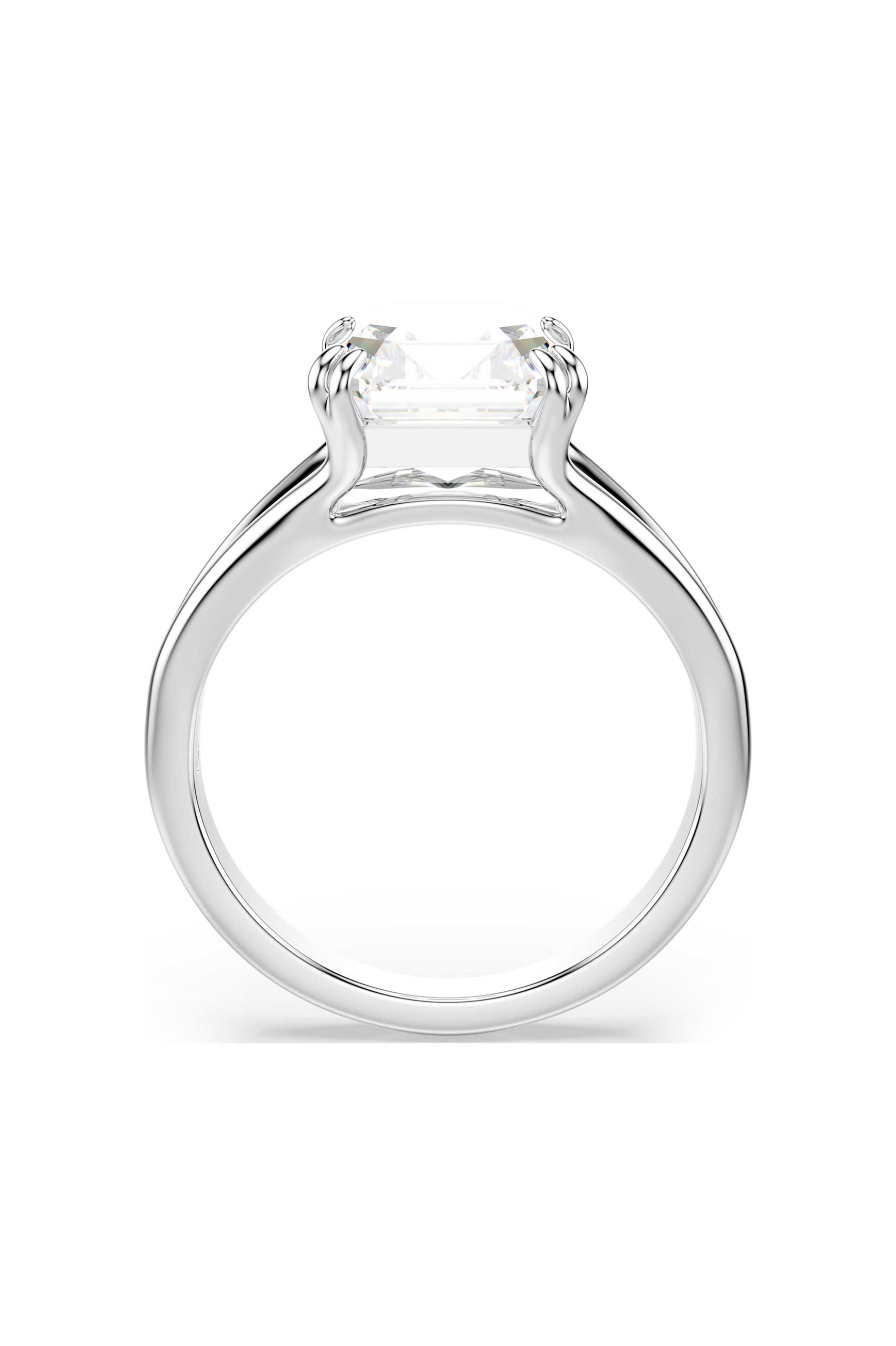 Swarovski γυναικείο δαχτυλίδι οκταγωνική κοπή, λευκό, φινίρισμα σε ασημένιο τόνο "Stilla" (55) - 5717880 φωτογραφία