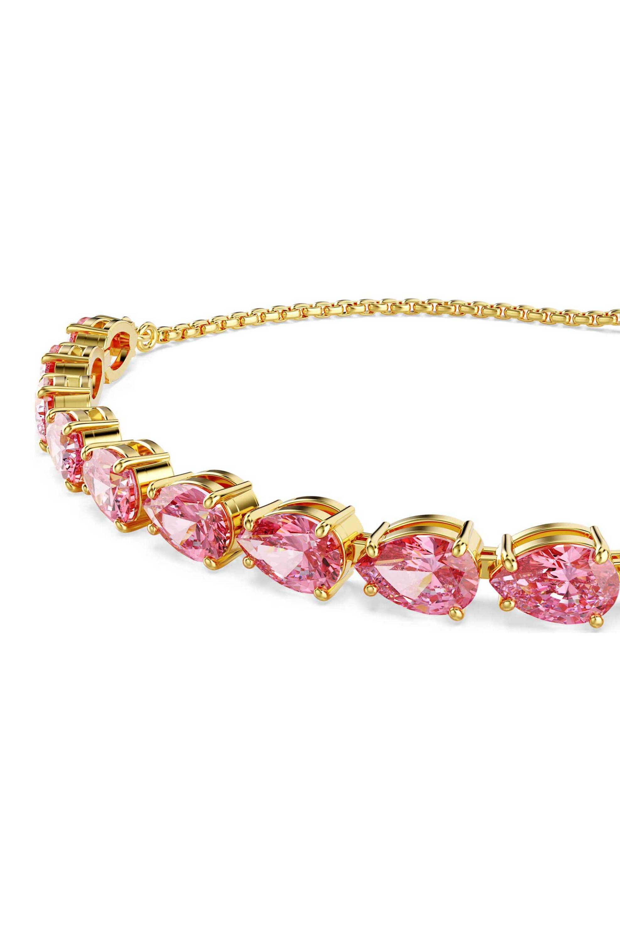 SWAROVSKI Swarovski γυναικείο βραχιόλι κοπή pear, ροζ, επιμετάλλωση σε χρυσαφί τόνο "Matrix" - 5707187 - 2