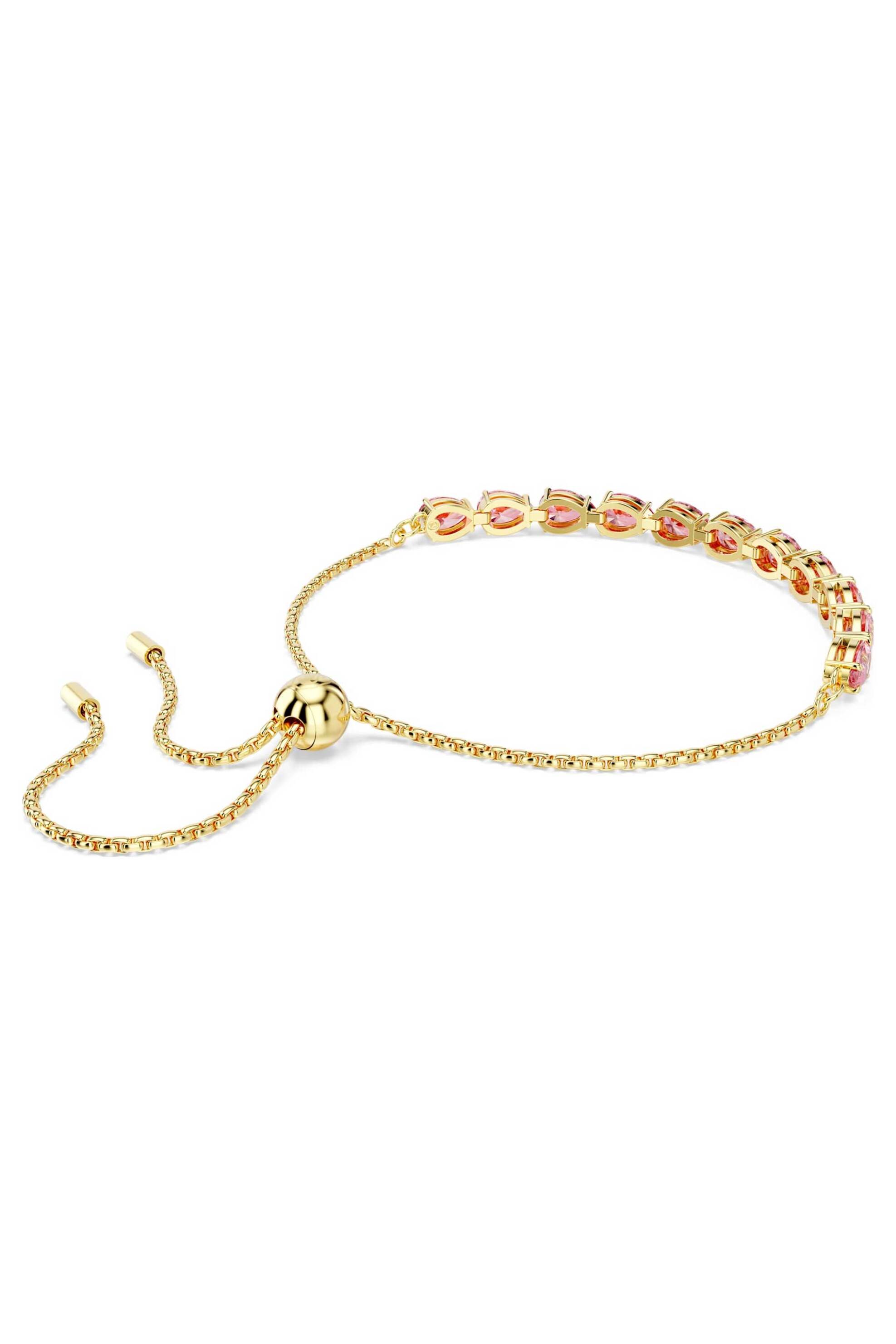 SWAROVSKI Swarovski γυναικείο βραχιόλι κοπή pear, ροζ, επιμετάλλωση σε χρυσαφί τόνο "Matrix" - 5707187 - 3
