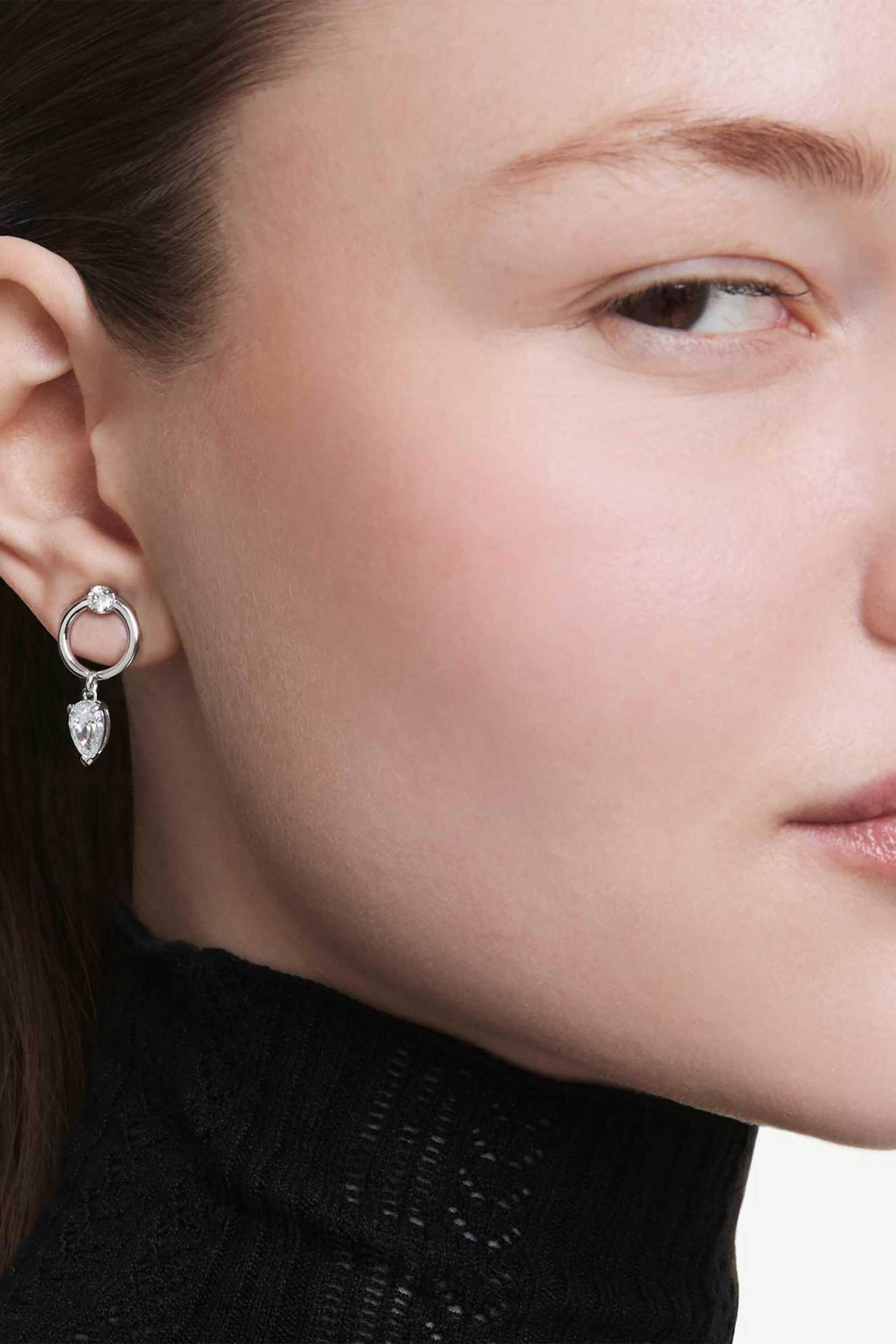 Swarovski Γυναικεία Σκουλαρίκια-Σταγόνα Μίξη Κοπών Λευκά Επιμετάλλωση Ροδίου Mesmera - 5723177