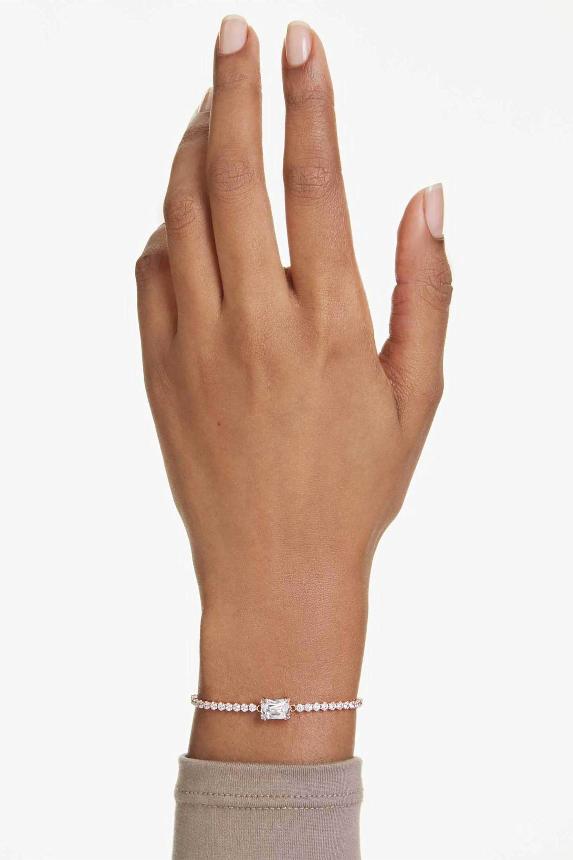 Swarovski Γυναικείο Βραχιόλι Μίξη Κοπών Λευκό Επιμετάλλωση σε Ροζ Χρυσαφί Τόνο Matrix - 5730706