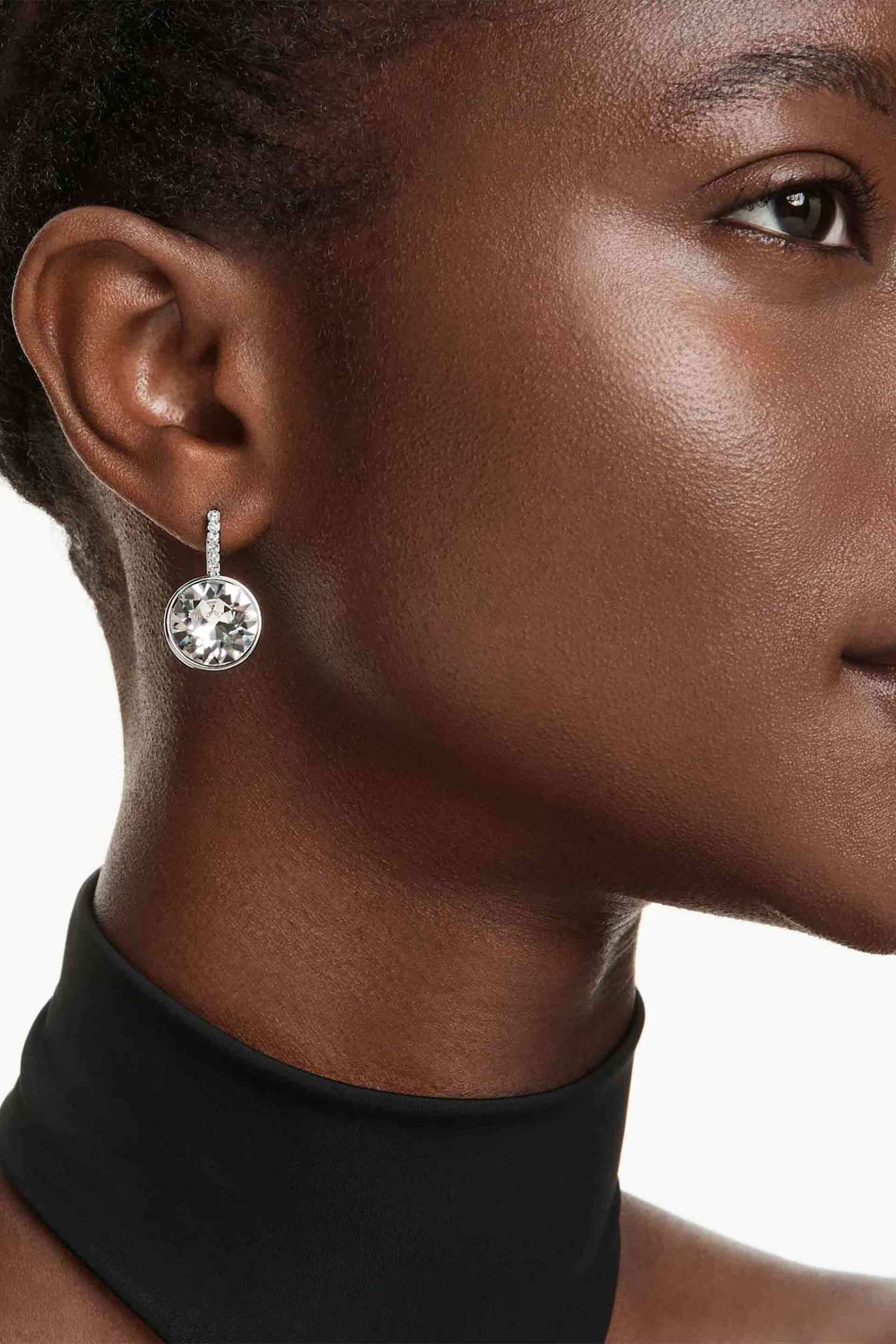 Swarovski Γυναικεία Σκουλαρίκια-Σταγόνα Στρογγυλή Κοπή Λευκά Επιμετάλλωση Ροδίου Millenia - 5731149