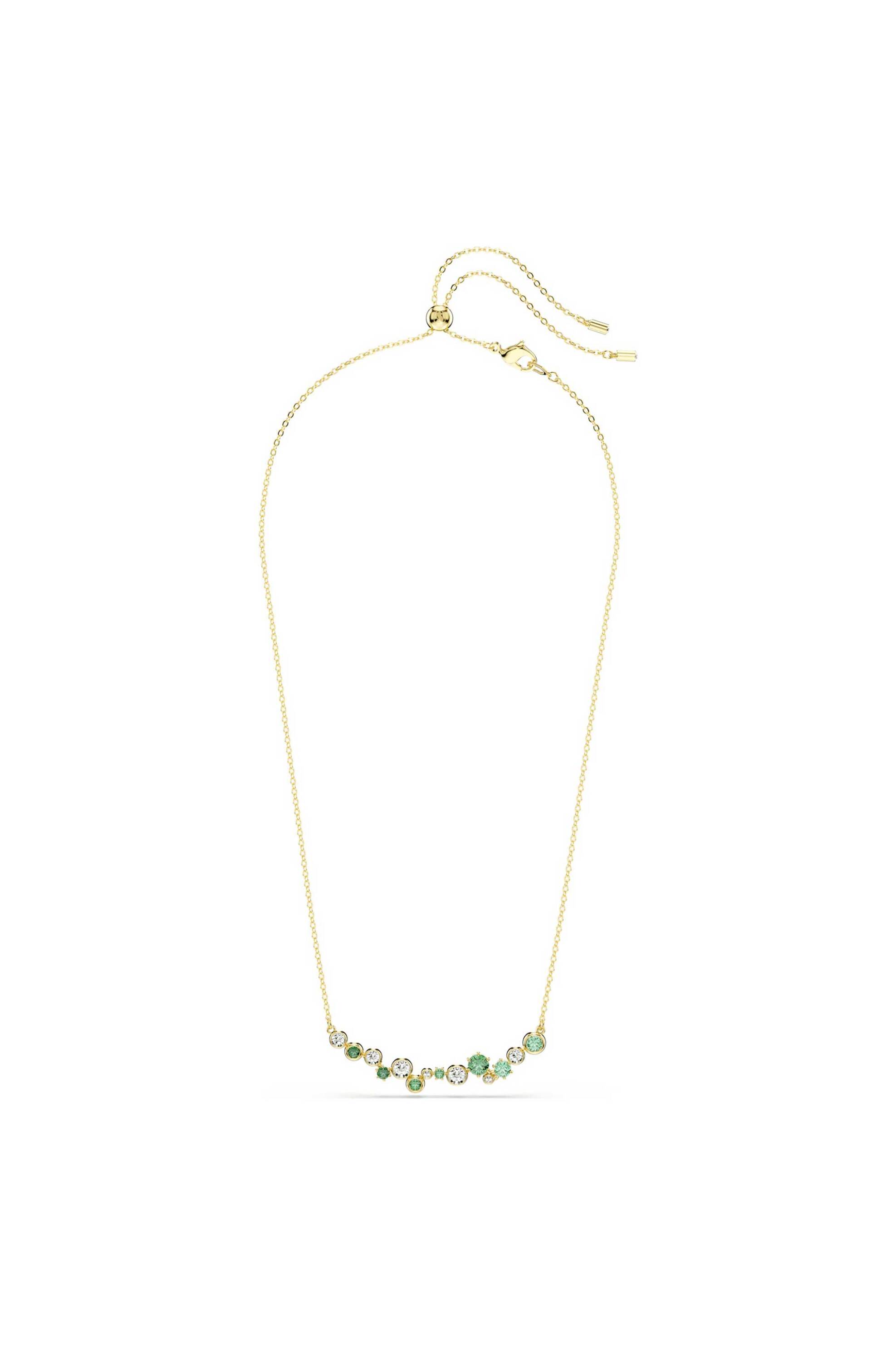 SWAROVSKI Swarovski γυναικείο κολιέ μίξη κοπών, πράσινο, επιμετάλλωση σε χρυσαφί τόνο "Constella" - 5732247 - 2