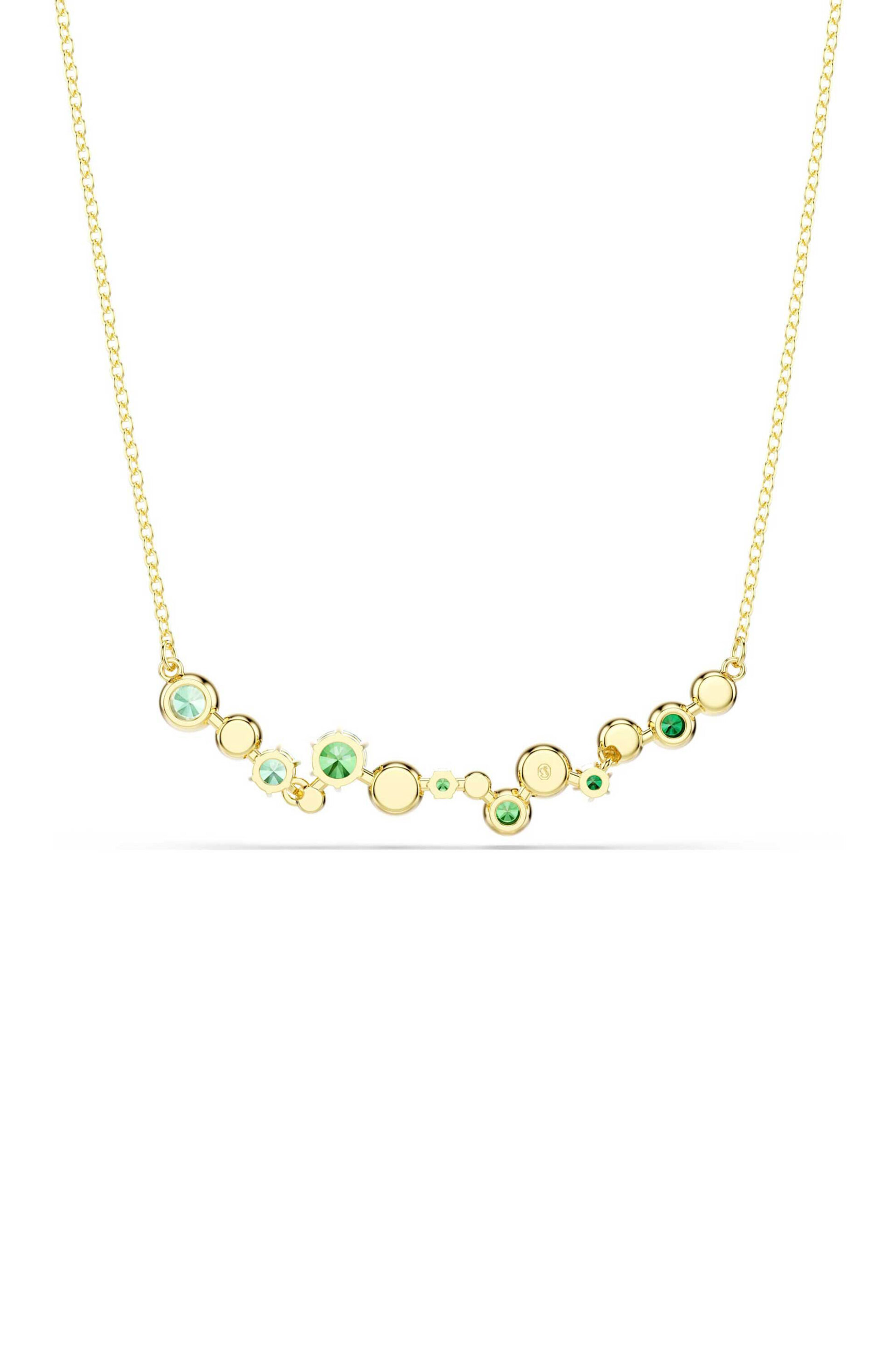 SWAROVSKI Swarovski γυναικείο κολιέ μίξη κοπών, πράσινο, επιμετάλλωση σε χρυσαφί τόνο "Constella" - 5732247 - 3