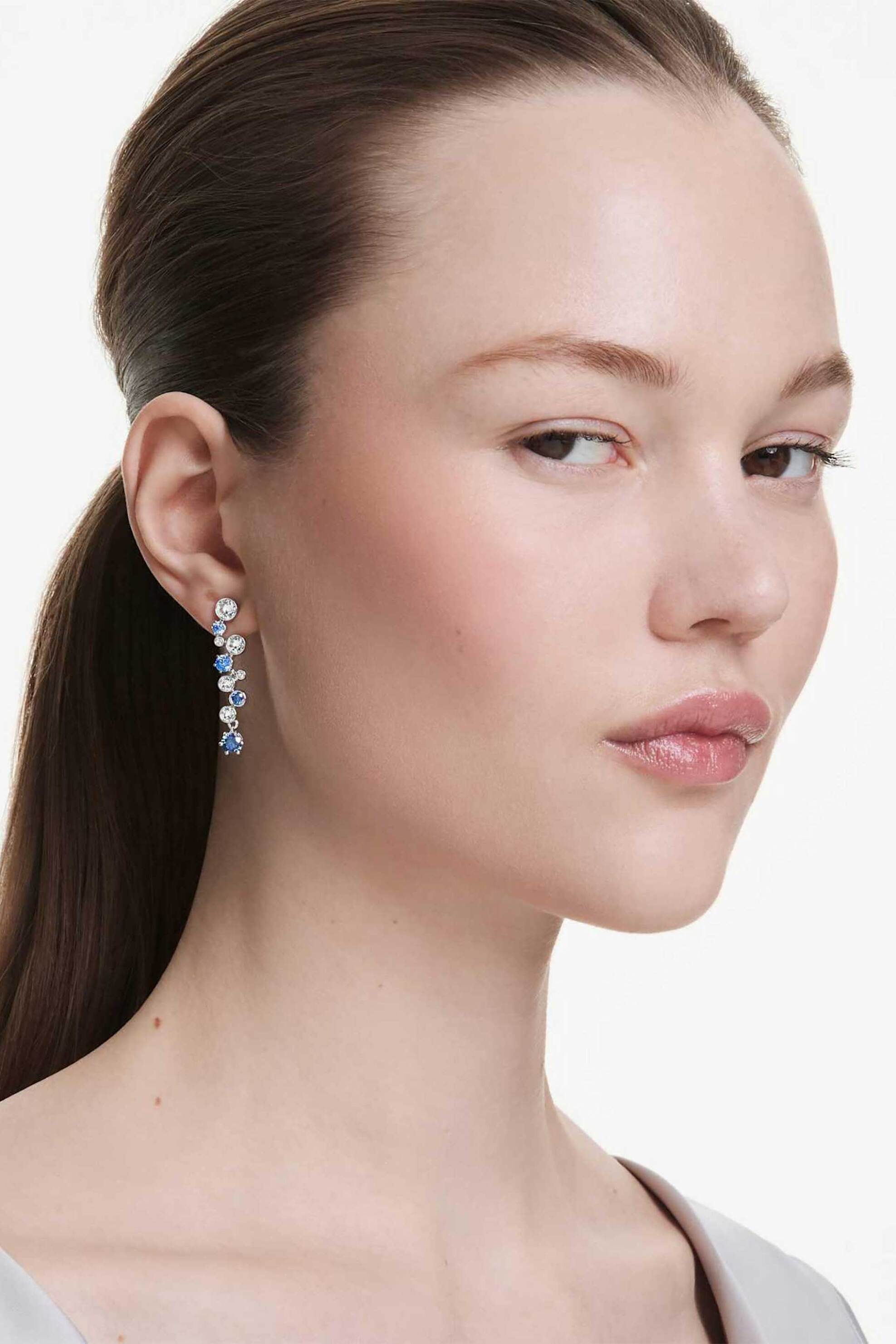 Swarovski Γυναικεία Σκουλαρίκια-Σταγόνα Μίξη Κοπών Μπλε Επιμετάλλωση Ροδίου Constella - 5732775