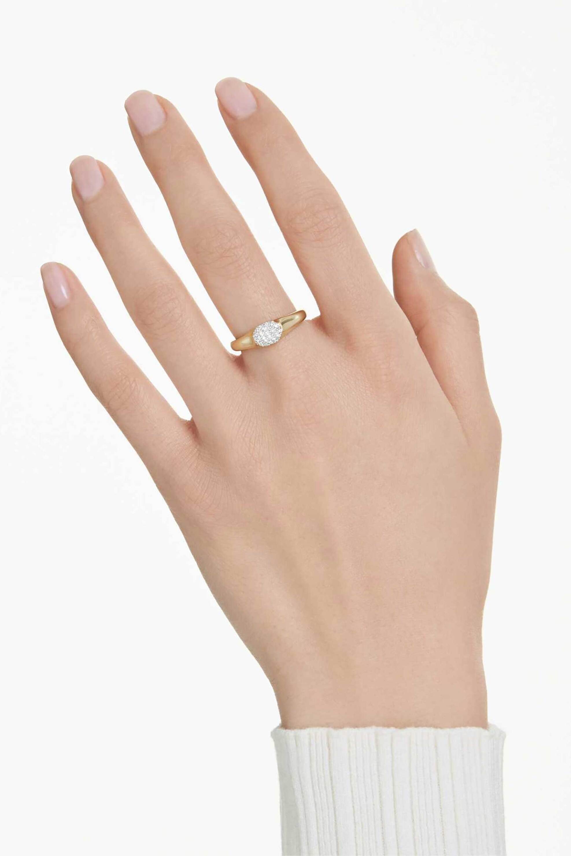 Swarovski Γυναικείο Δαχτυλίδι Μίξη Κοπών Λευκό Επιμετάλλωση σε Χρυσαφί Τόνο Dextera (52) - 5732853