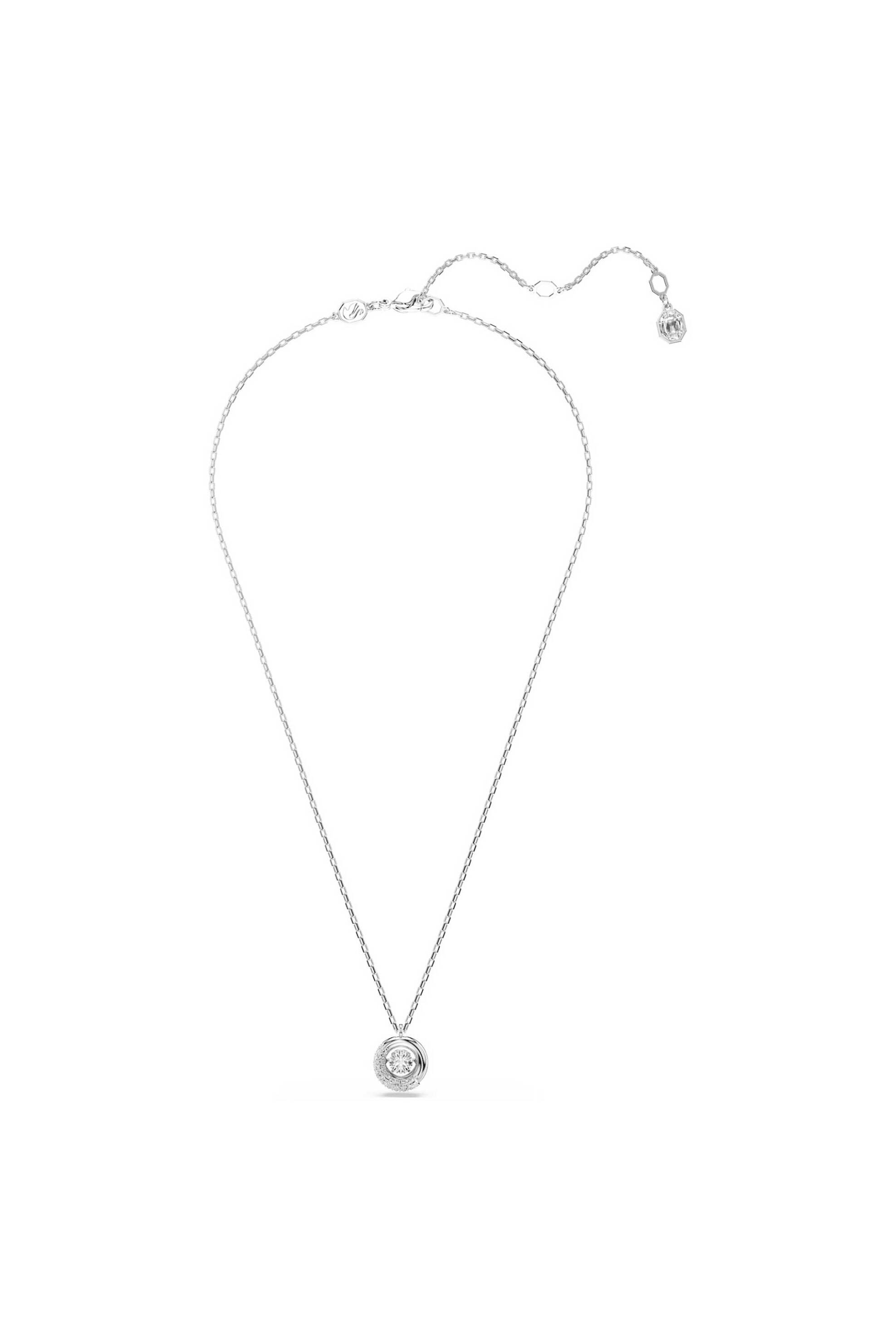 Swarovski γυναικείο μενταγιόν στρογγυλή κοπή, λευκό, επιμετάλλωση ροδίου 