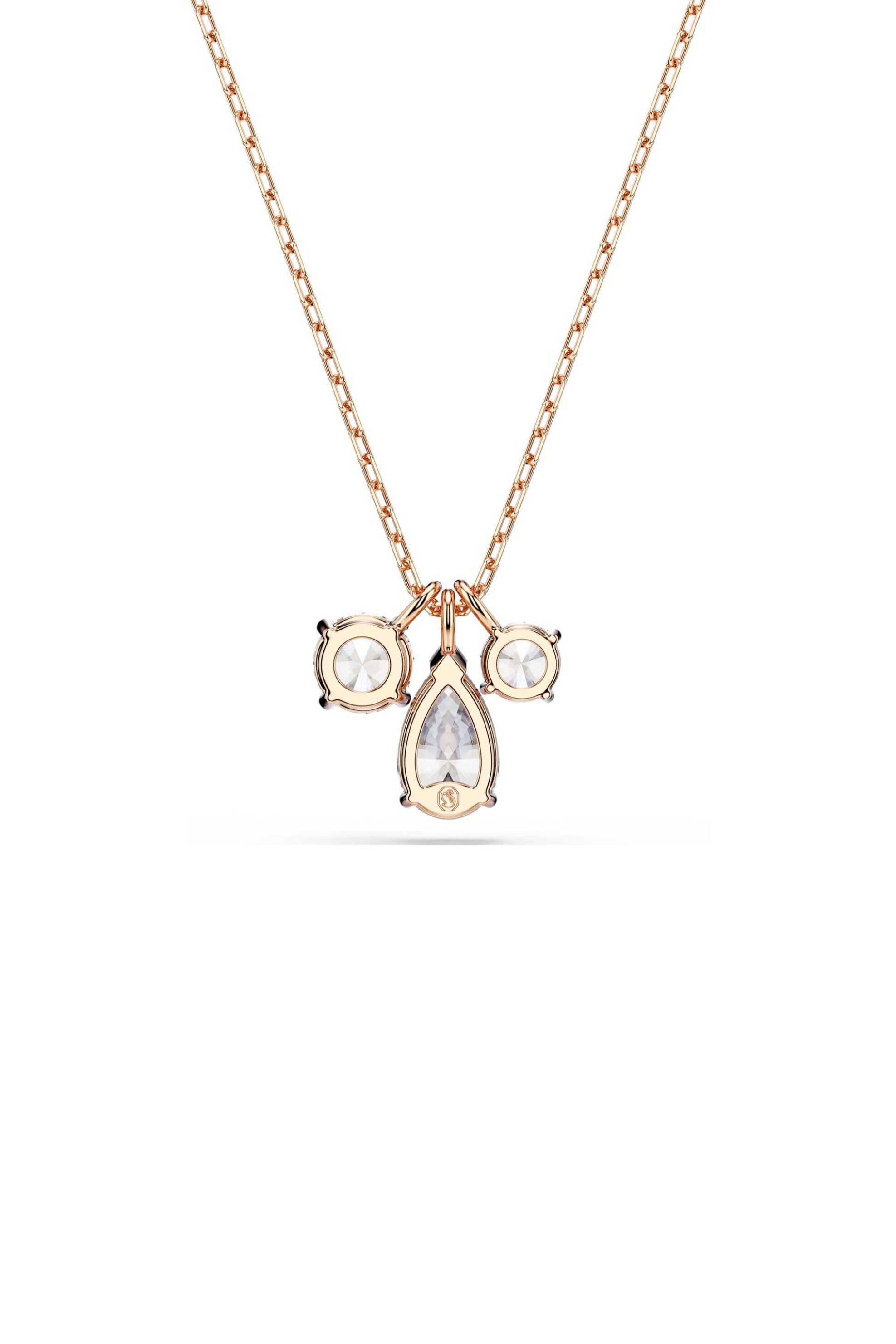 Swarovski γυναικείο μενταγιόν μίξη κοπών, λευκό, επιμετάλλωση σε ροζ χρυσαφί τόνο "Mesmera" - 5734245 φωτογραφία