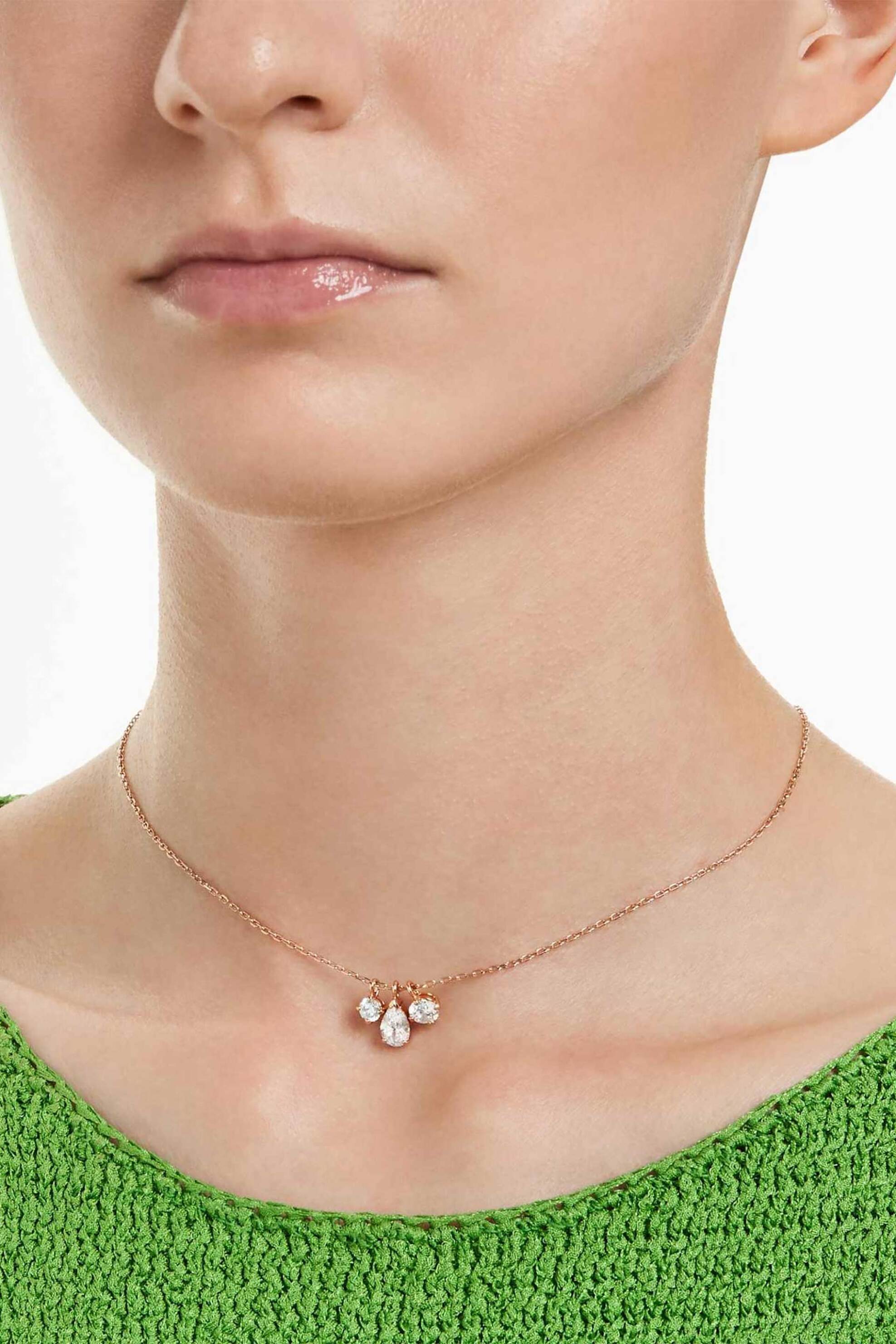 Swarovski Γυναικείο Μενταγιόν Μίξη Κοπών Λευκό Επιμετάλλωση σε Ροζ Χρυσαφί Τόνο Mesmera - 5734245