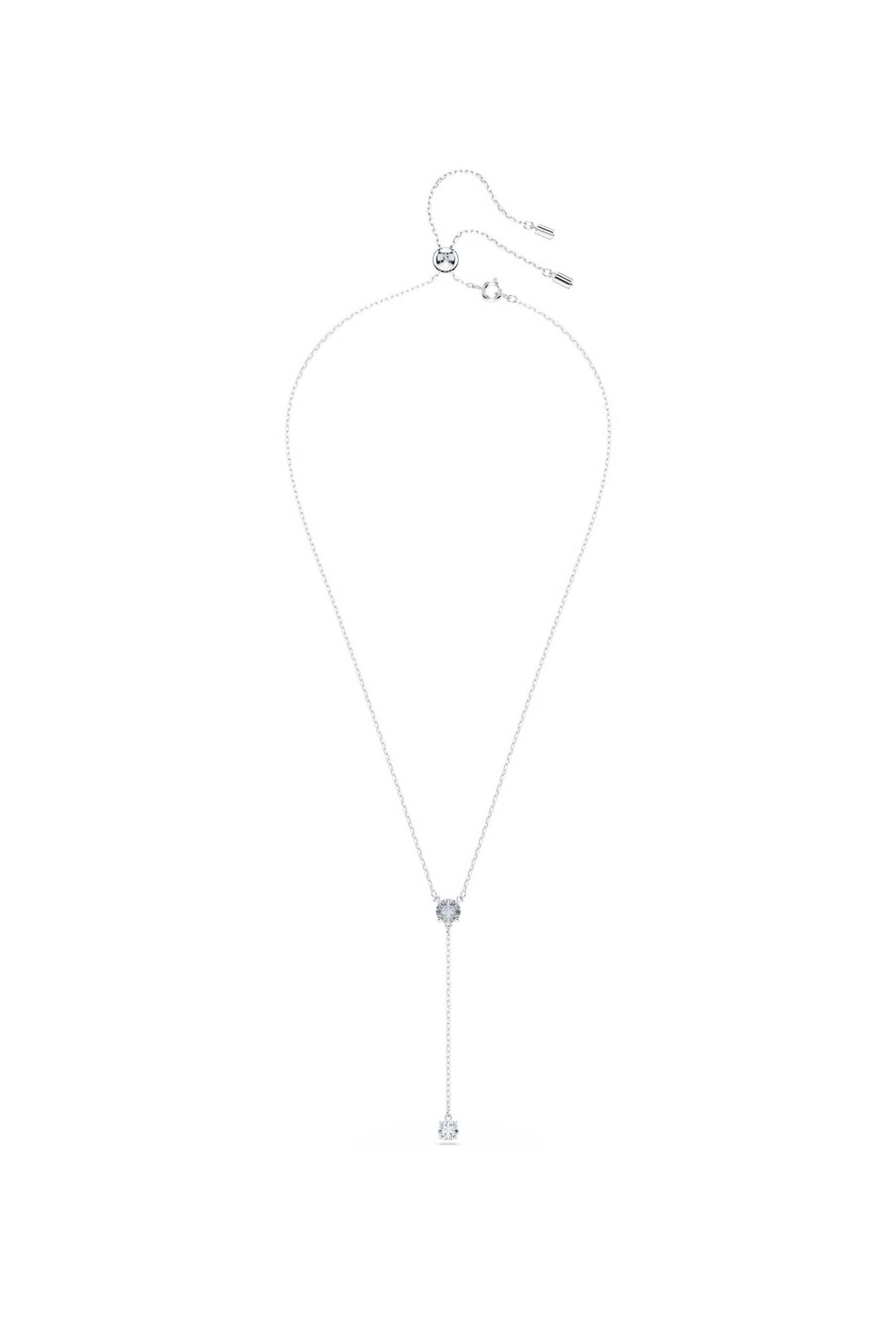 SWAROVSKI Swarovski γυναικείο κολιέ σε σχήμα Y στρογγυλή κοπή, μπλε, επιμετάλλωση ροδίου "Stilla Attract" - 5734249 - 2