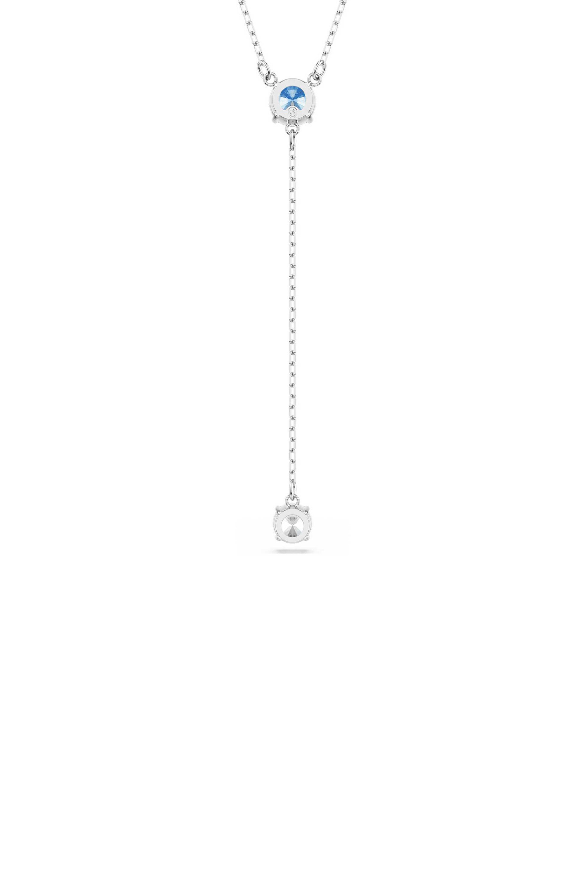 SWAROVSKI Swarovski γυναικείο κολιέ σε σχήμα Y στρογγυλή κοπή, μπλε, επιμετάλλωση ροδίου "Stilla Attract" - 5734249 - 3