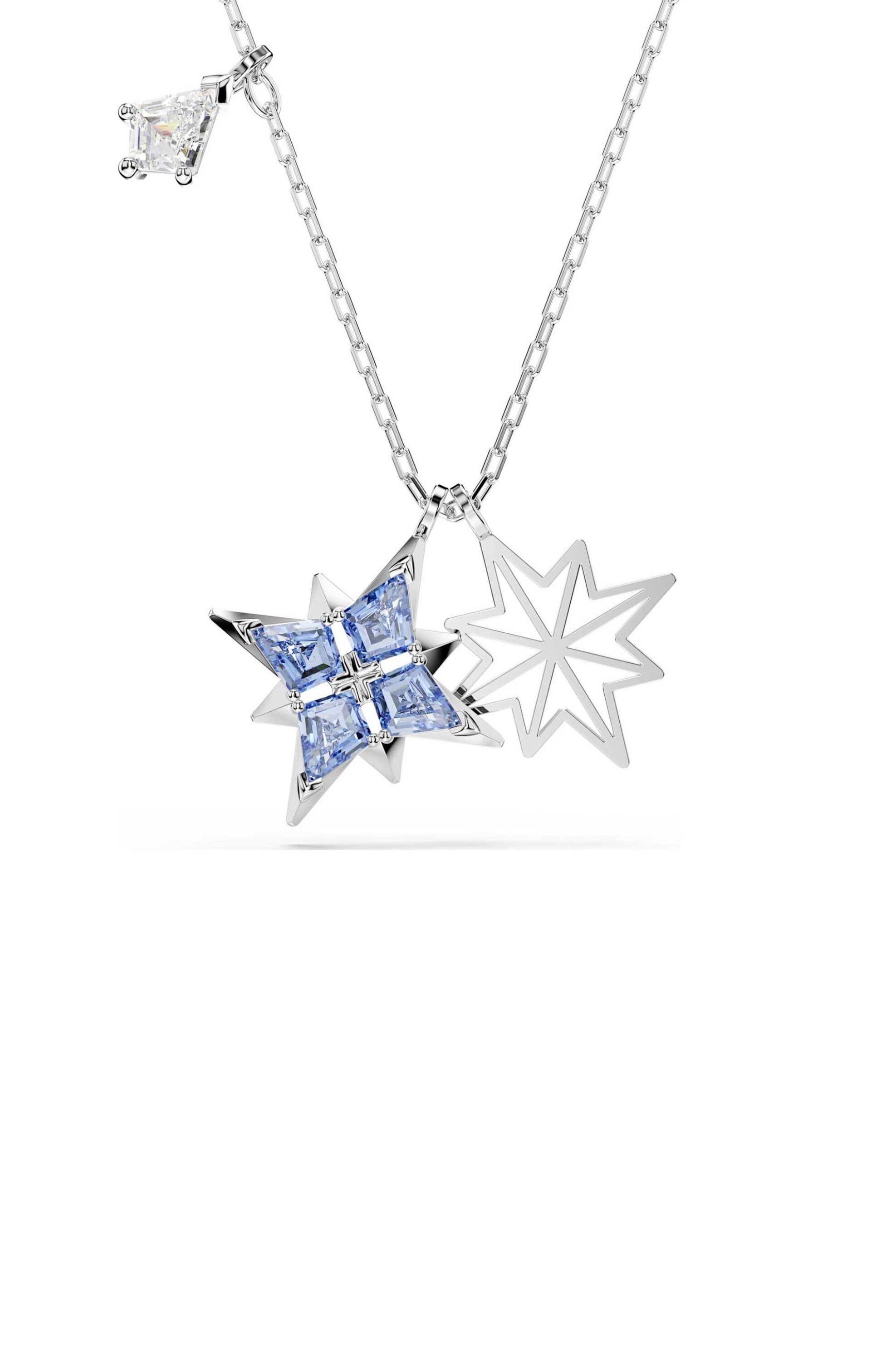 Swarovski γυναικείο μενταγιόν αστέρι, μπλε, επιμετάλλωση ροδίου "Symbolica" - 5734252