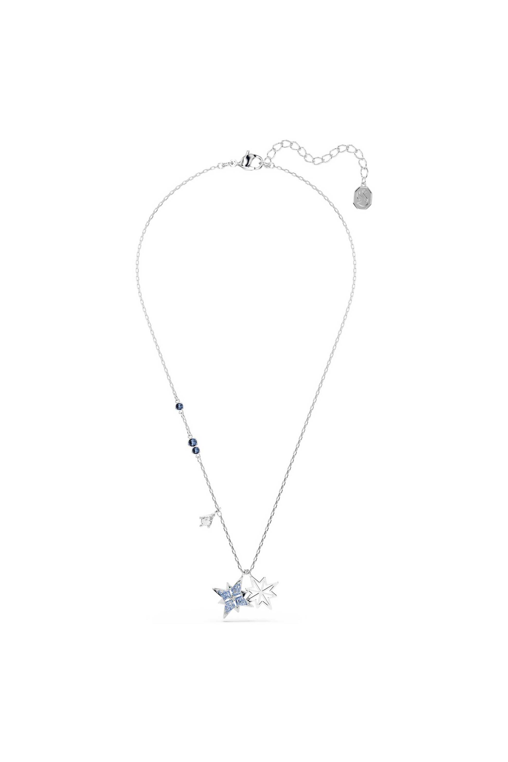 Swarovski γυναικείο μενταγιόν αστέρι, μπλε, επιμετάλλωση ροδίου 