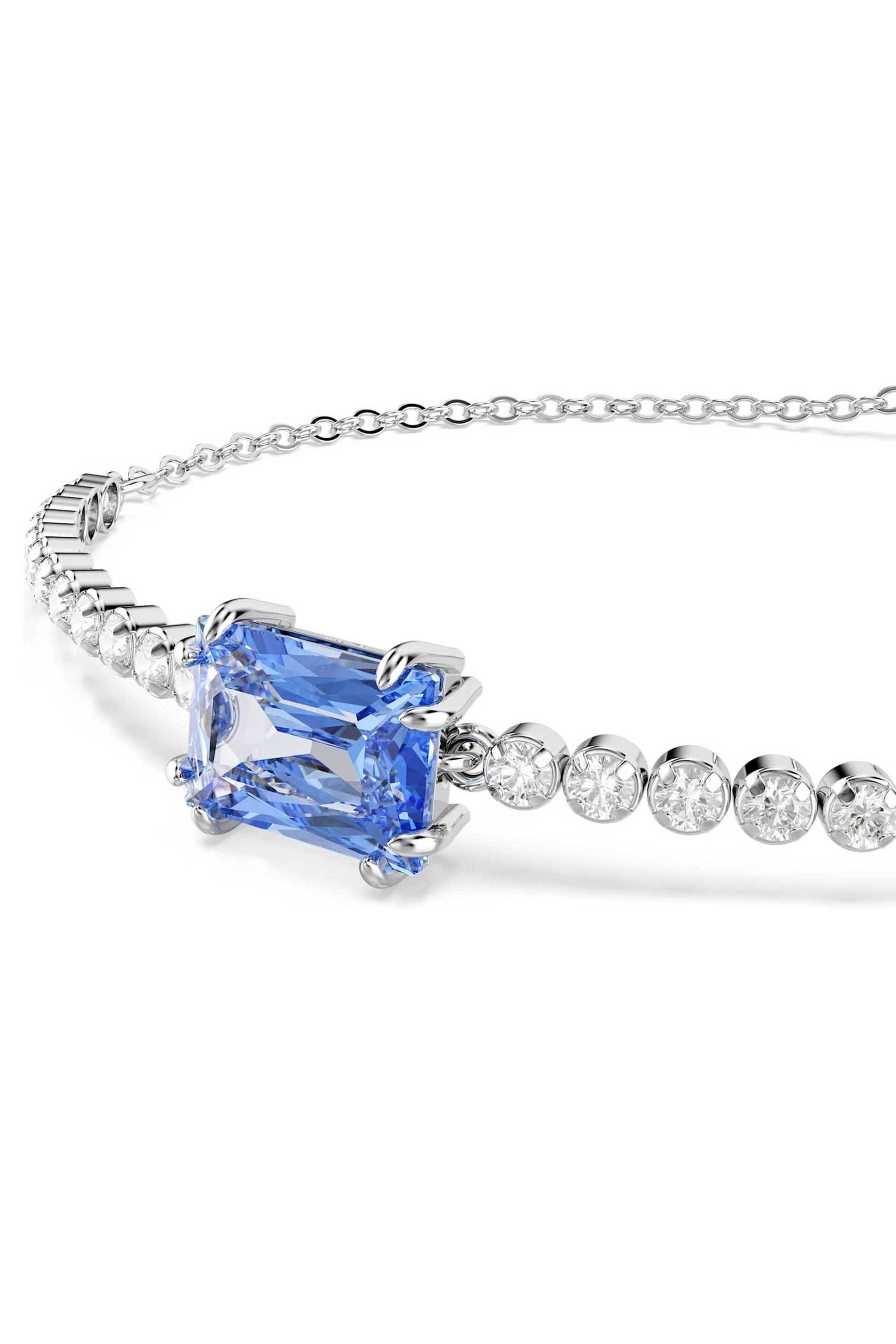 Swarovski γυναικείο βραχιόλι μίξη κοπών, μπλε, επιμετάλλωση ροδίου 