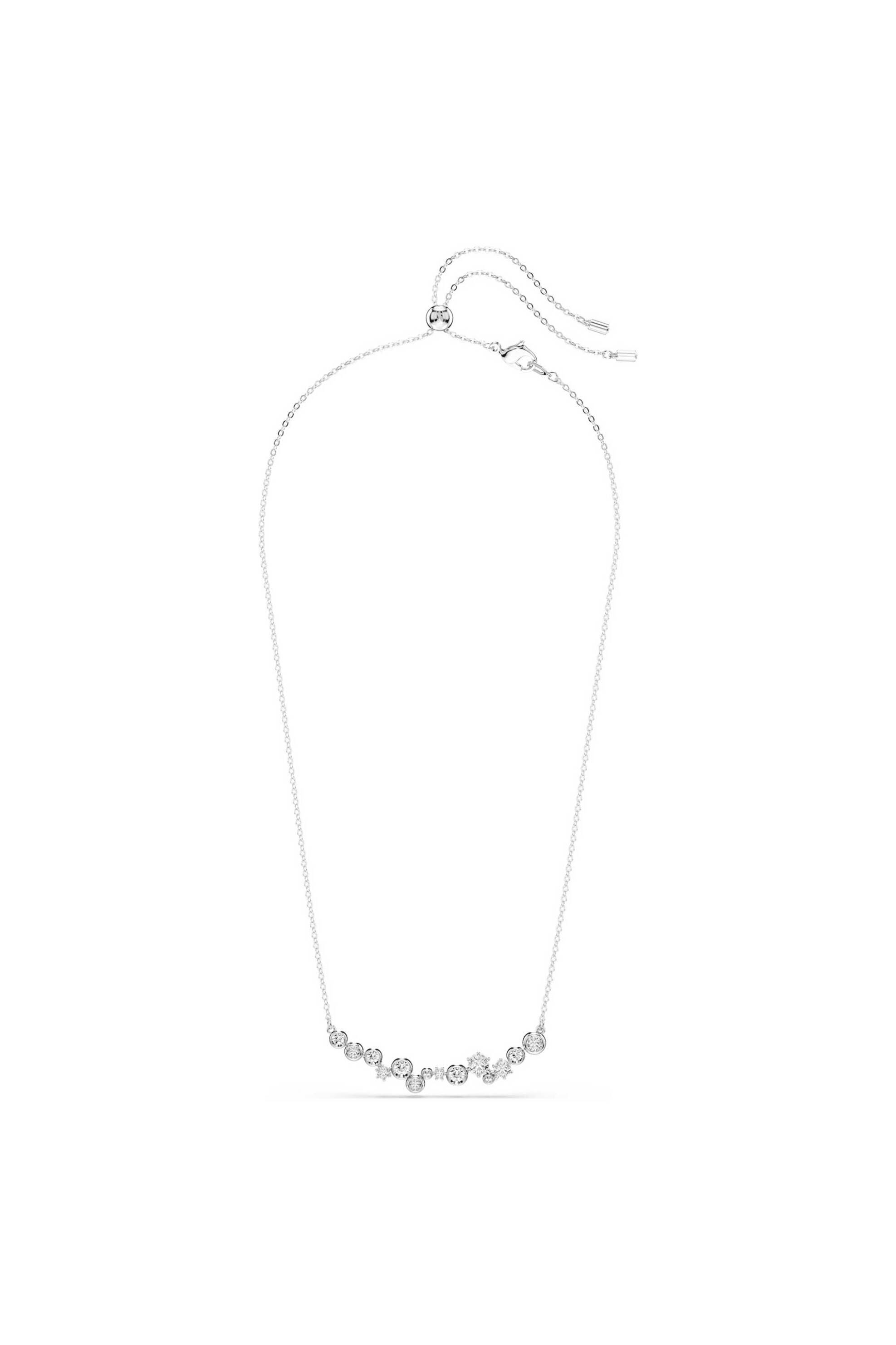 SWAROVSKI Swarovski γυναικείο κολιέ μίξη κοπών, λευκό, επιμετάλλωση ροδίου "Constella" - 5722473 - 2