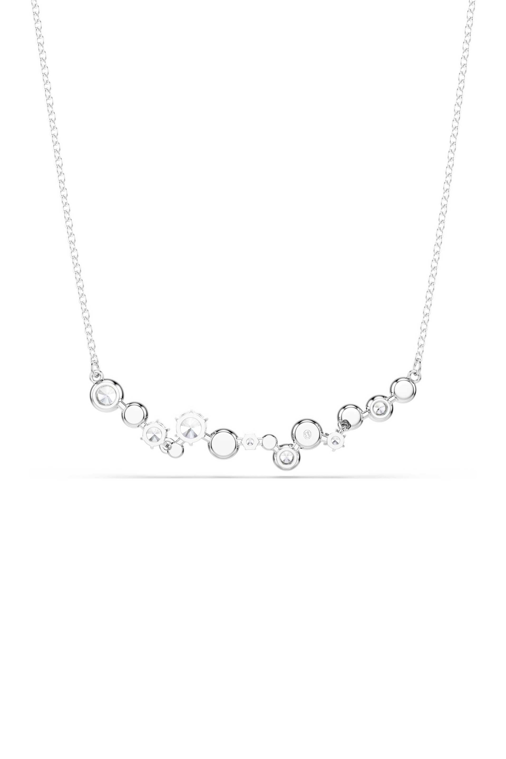 SWAROVSKI Swarovski γυναικείο κολιέ μίξη κοπών, λευκό, επιμετάλλωση ροδίου "Constella" - 5722473 - 3