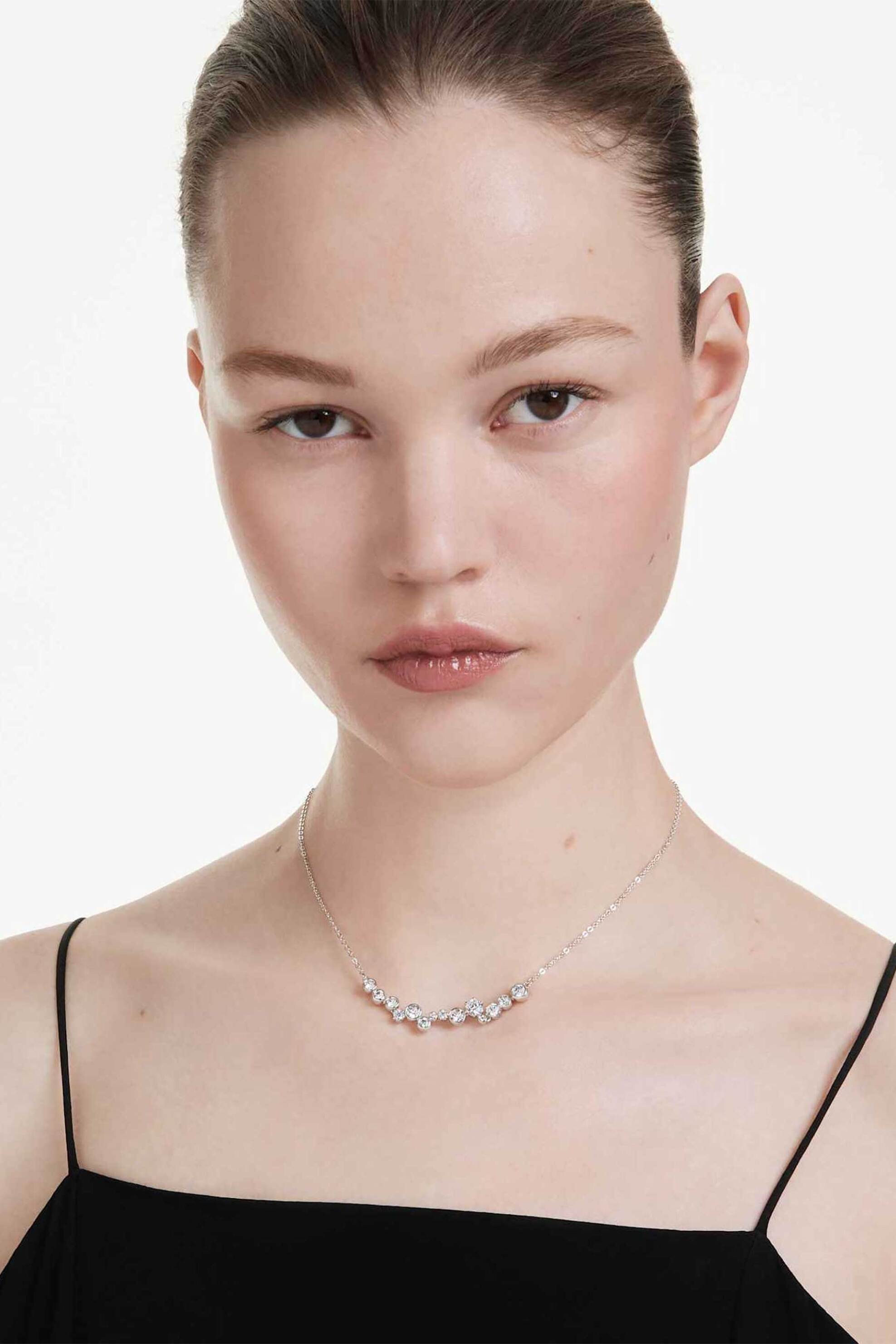 Swarovski Γυναικείο Κολιέ Μίξη Κοπών Λευκό Επιμετάλλωση Ροδίου Constella - 5722473