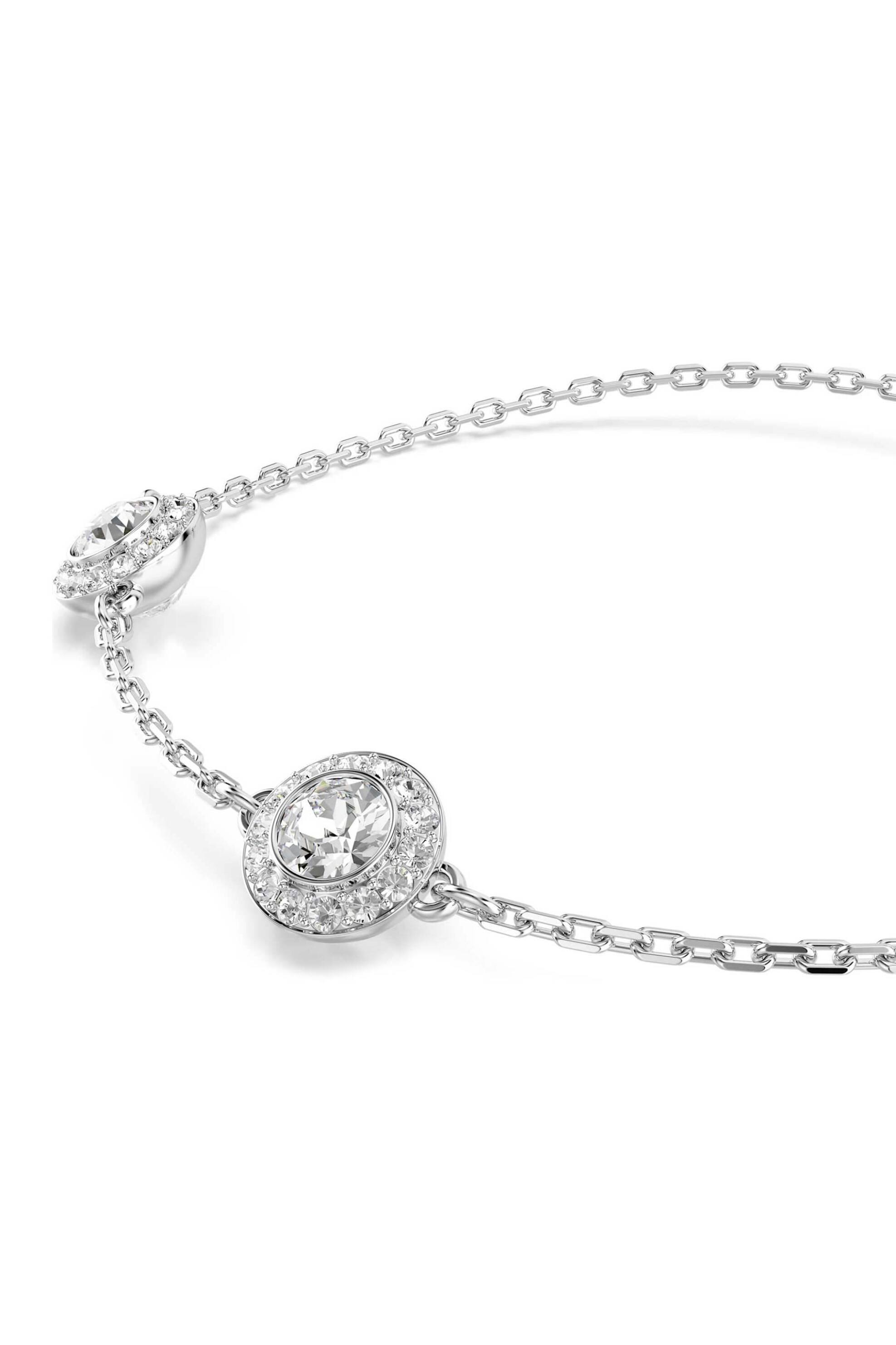 SWAROVSKI Swarovski γυναικείο βραχιόλι στρογγυλή κοπή, διπλής όψης μοτίβα, λευκό, επιμετάλλωση ροδίου "Una Angelic" - 5732272 - 2
