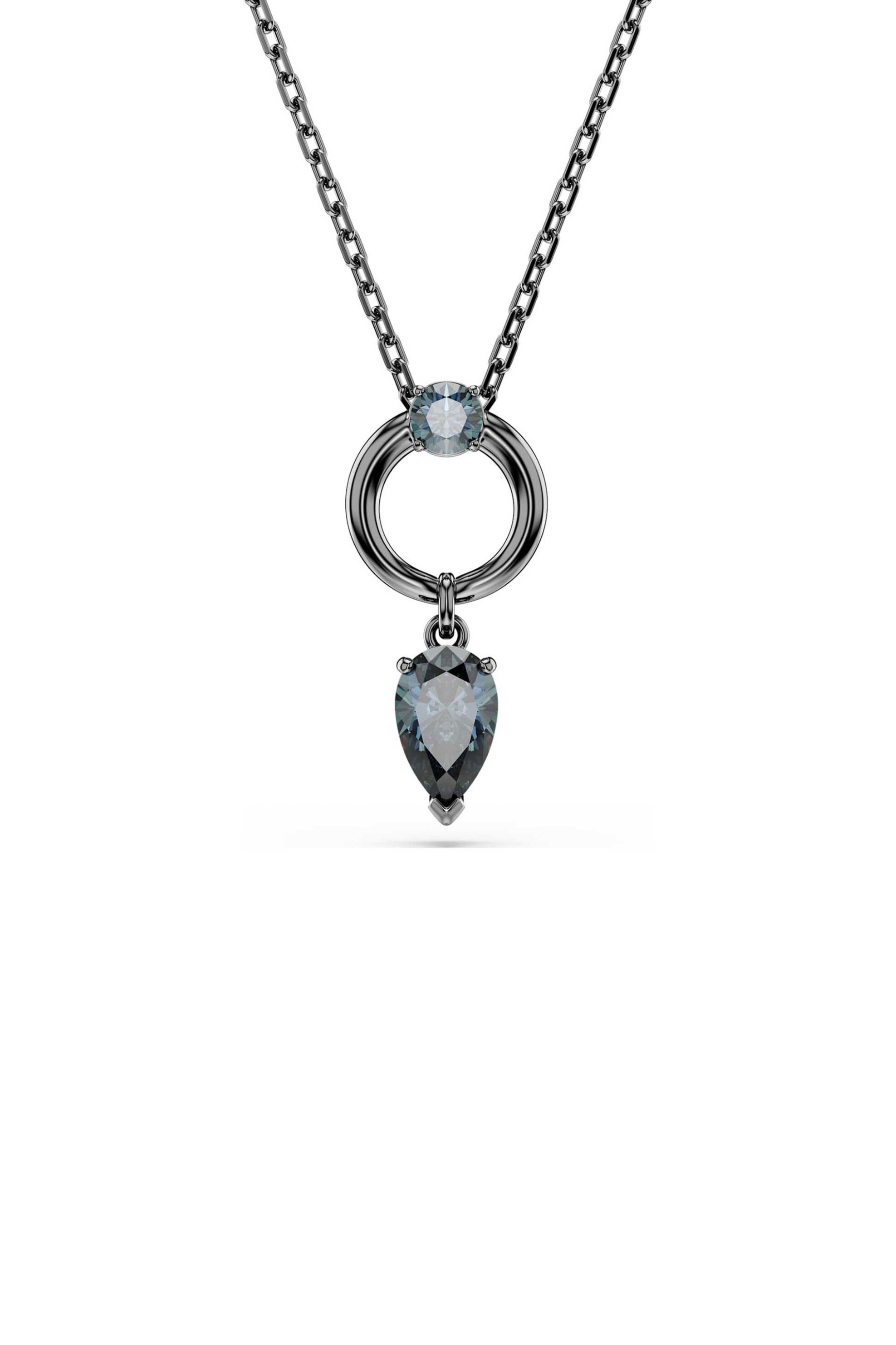 Swarovski γυναικείο μενταγιόν μίξη κοπών, γκρι, επιμετάλλωση ρουθηνίου "Mesmera" - 5732491