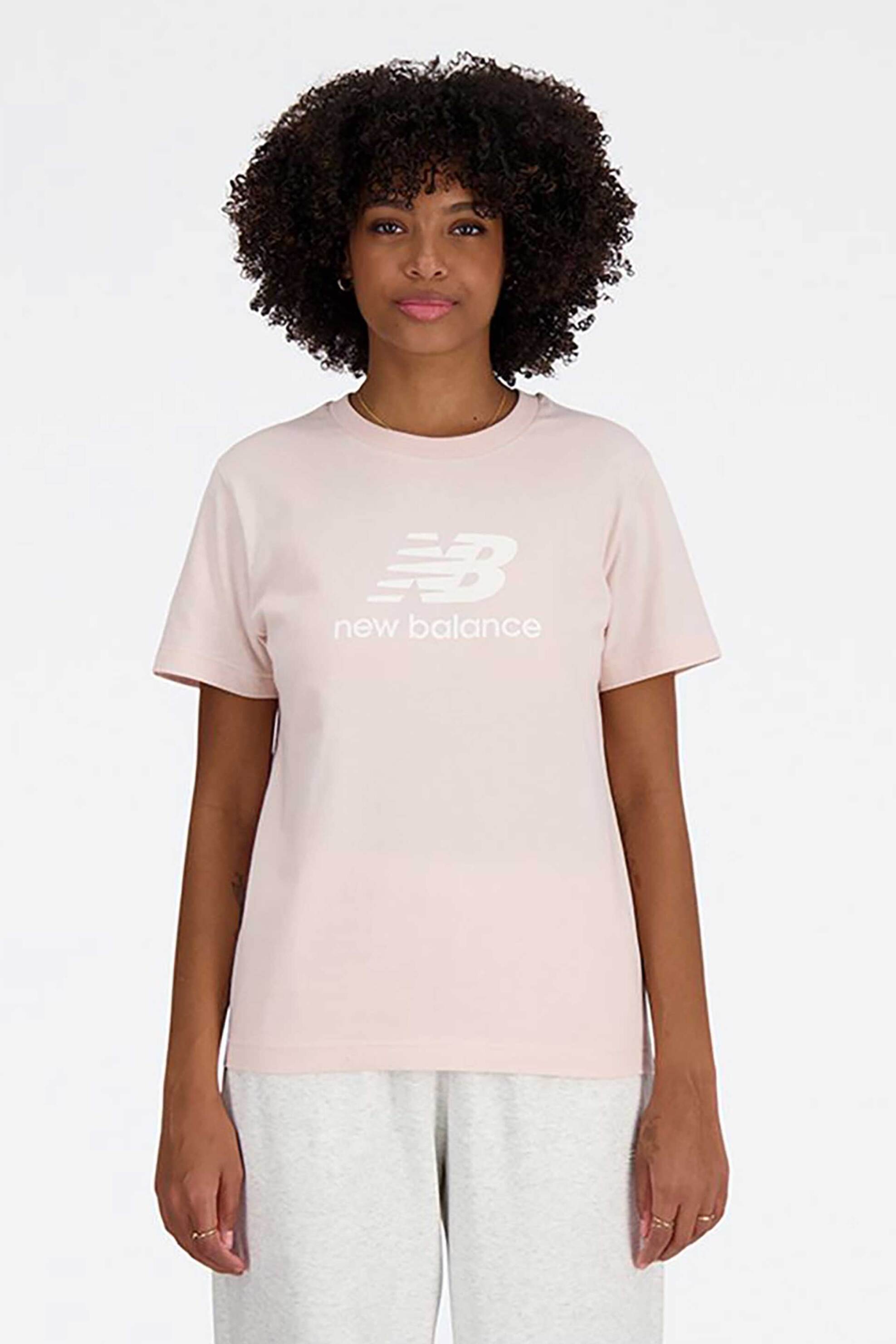 NEW BALANCE New Balance γυναικείο T-shirt "Jersey Stacked Logo" - WT41502 Ροζ