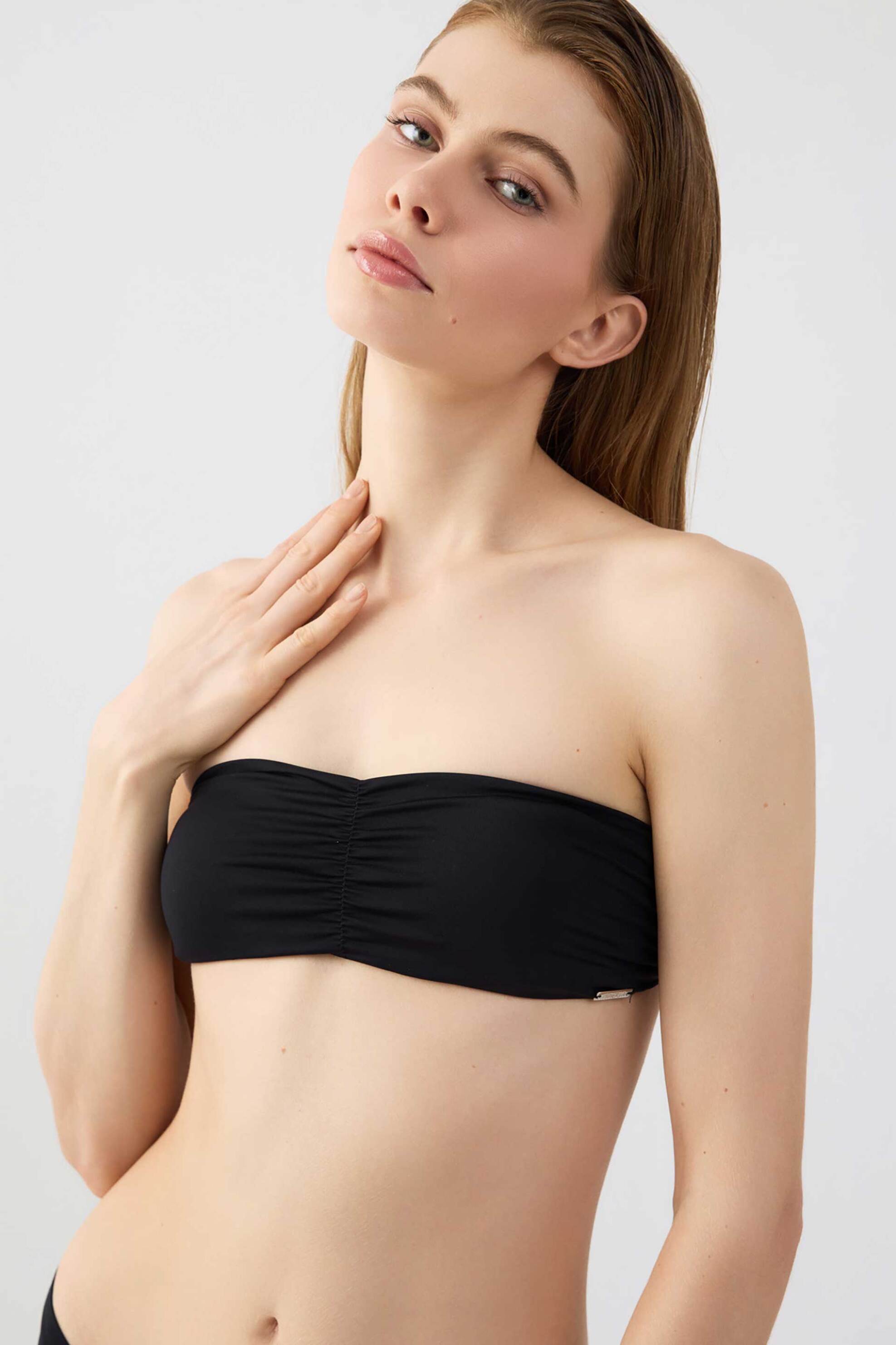 Minerva γυναικείο μαγιό μπικίνι τοπ bandeau strapless "Hutu" Cup B - 90-9270B-001-045 Μαύρο