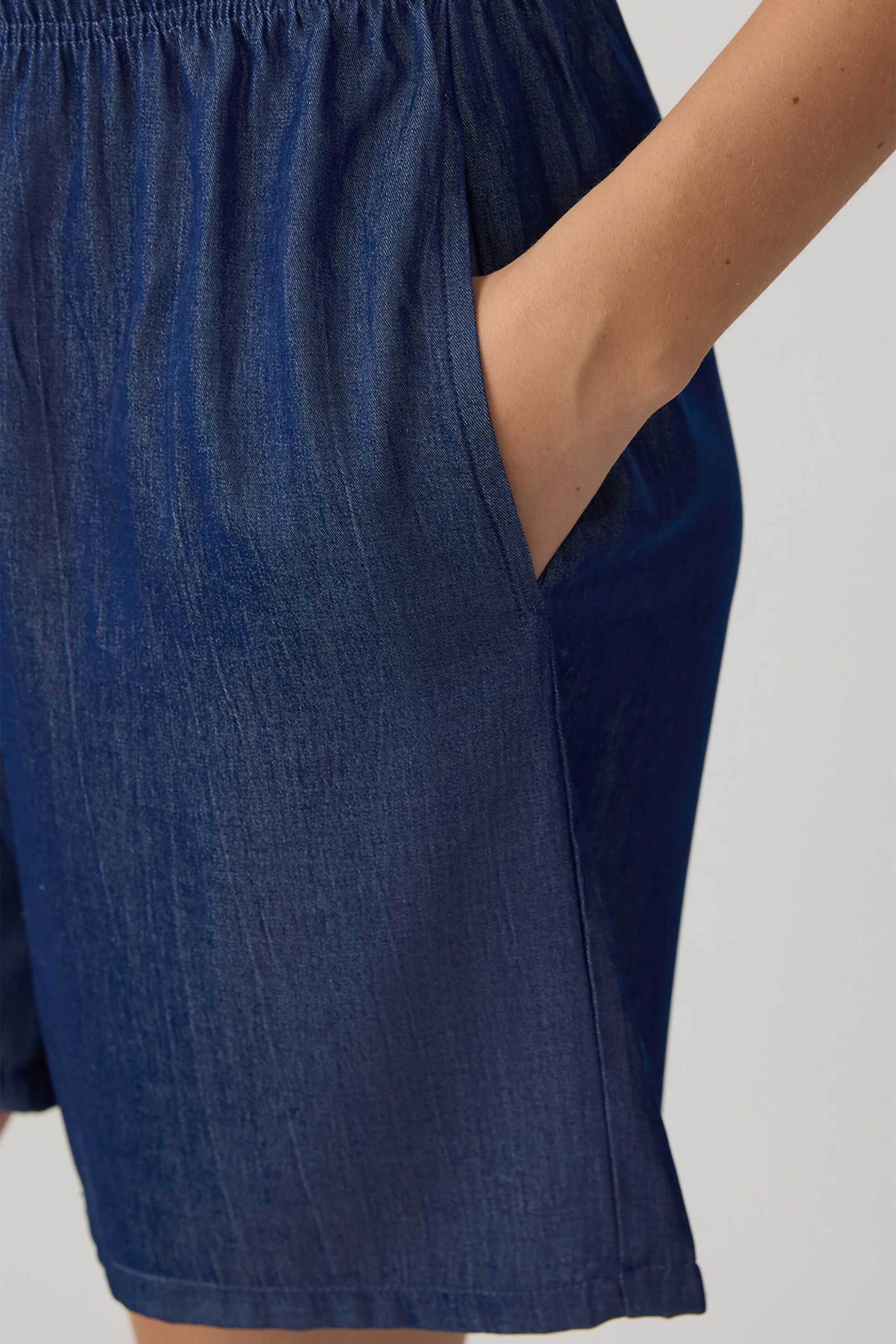 Minerva Γυναικείο Denim Σορτς με Ελαστική Μέση - 90-53333-002-031 Blue Σκούρο