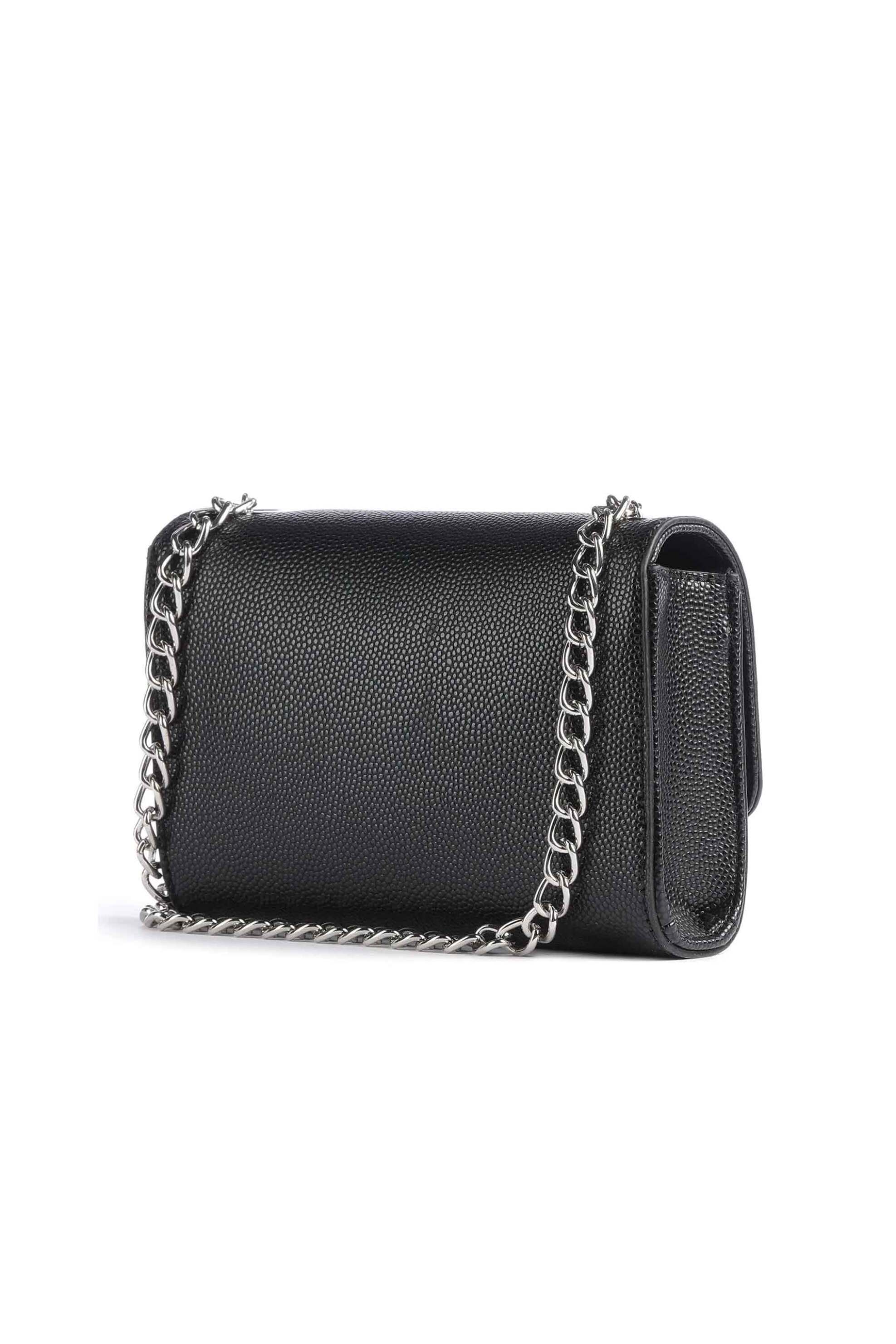 Valentino γυναικεία τσάντα crossbody/clutch με μεταλλικό monogram "Divina" - 18LVBS1R403G/DI Μαύρο-Ασημί φωτογραφία