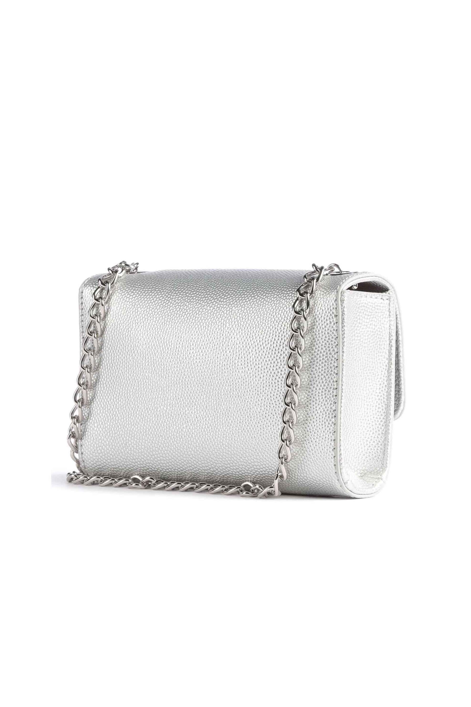 Valentino γυναικεία τσάντα crossbody/clutch με μεταλλικό monogram "Divina" - 18LVBS1R403G/DI Ασημί φωτογραφία