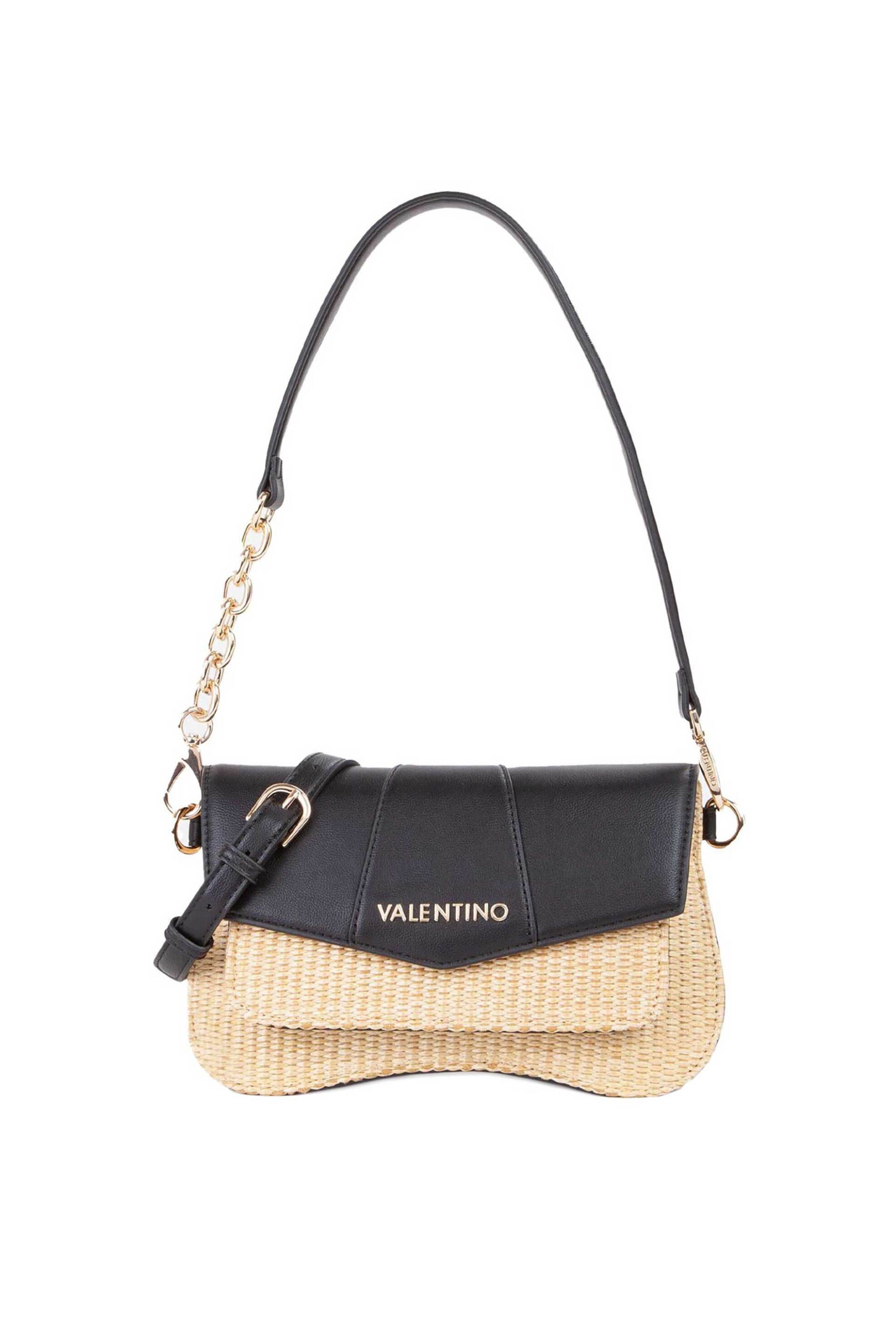 VALENTINO BY MARIO VALENTINO Valentino γυναικεία τσάντα ώμου με διχρωμία και μεταλλικό λογότυπο "Unika" - 18LVBS8NP13PA/U Μαύρο