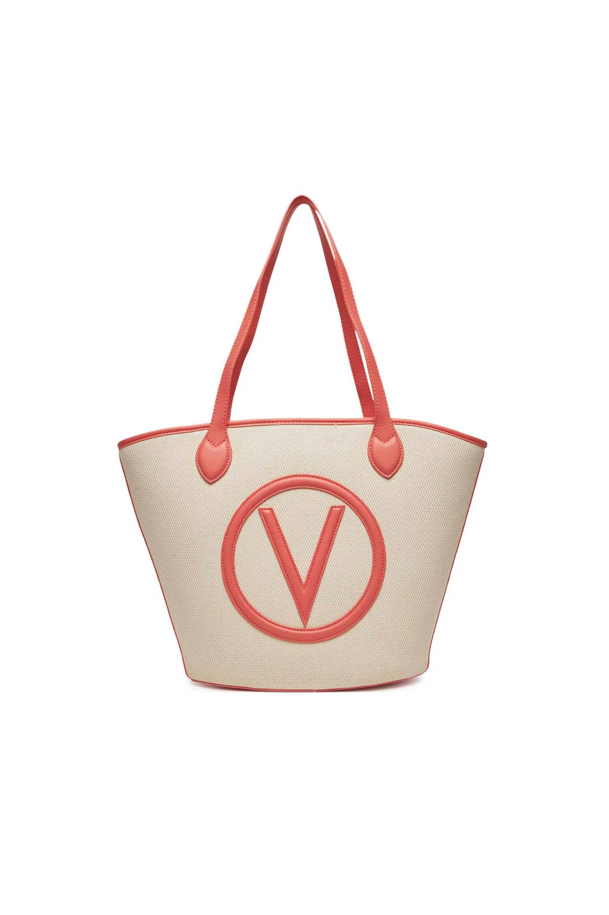 VALENTINO BY MARIO VALENTINO Valentino γυναικεία βαμβακερή τσάντα tote με monogram "Covent" - 18LVBS7QO02CAN Κοραλί