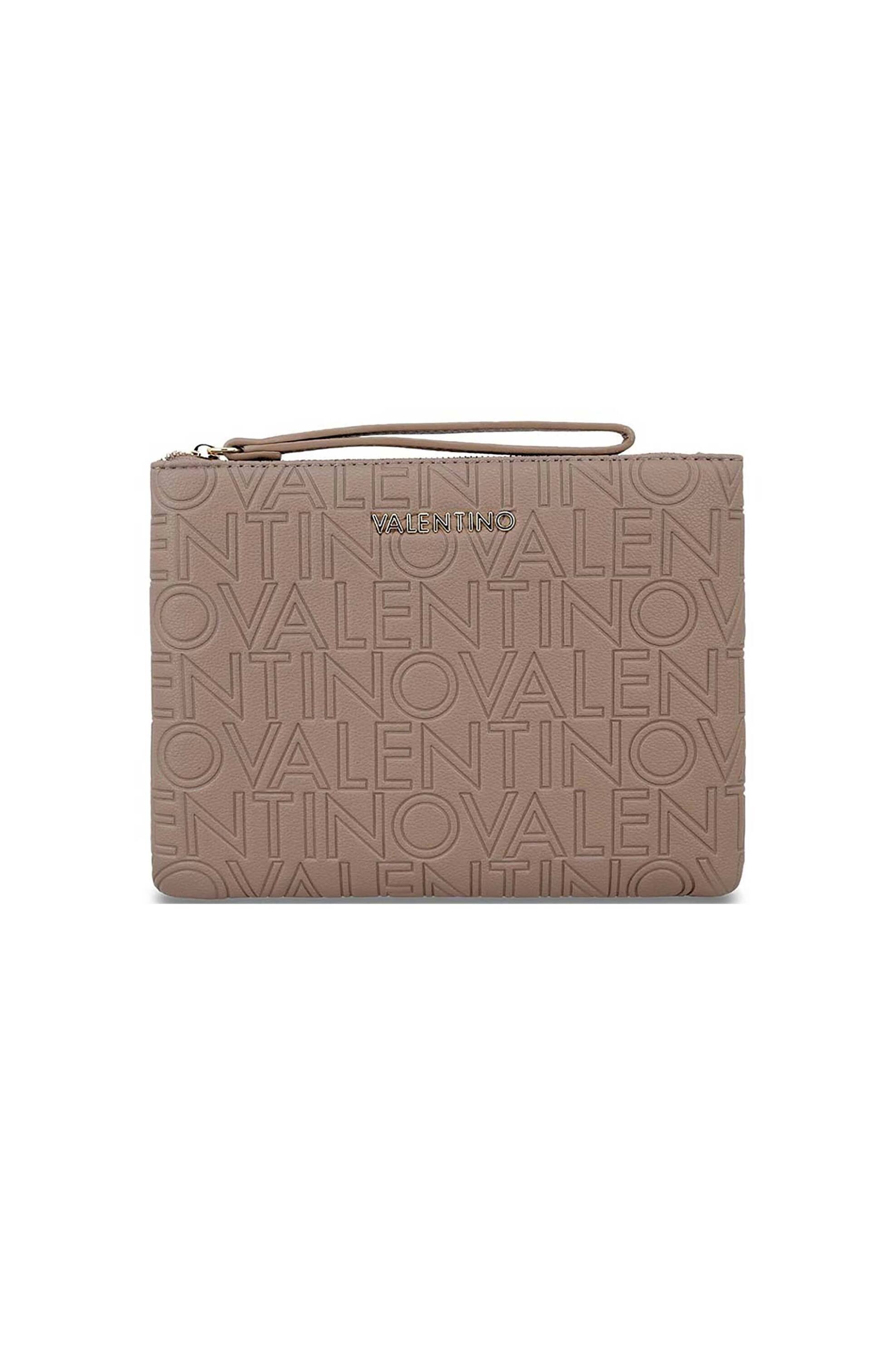 VALENTINO BY MARIO VALENTINO Valentino γυναικείος φάκελος με all-over ανάγλυφο λογότυπο - 46LVBE8PG528/PA Καφέ