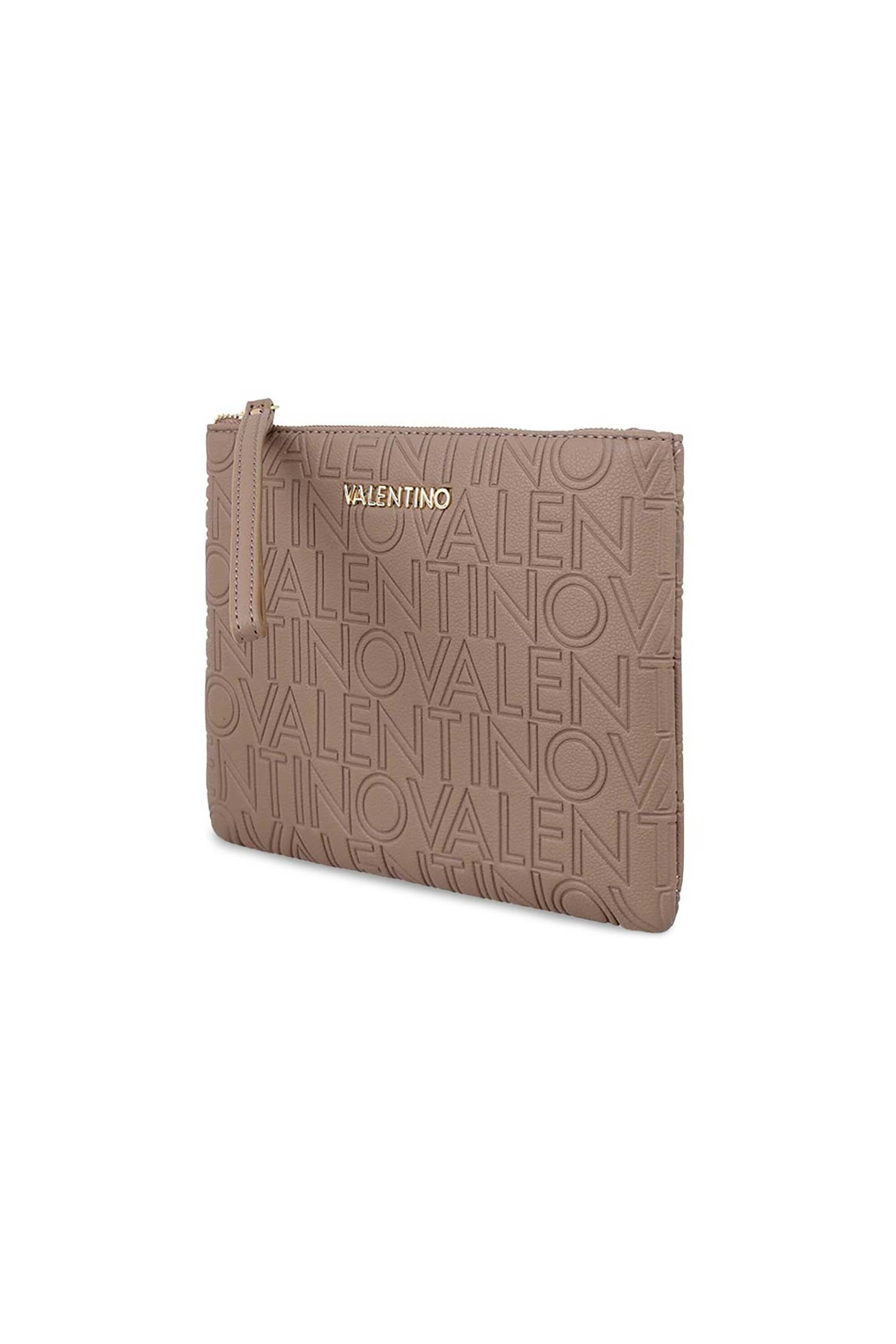 Valentino γυναικείος φάκελος με all-over ανάγλυφο λογότυπο - 46LVBE8PG528/PA Καφέ φωτογραφία