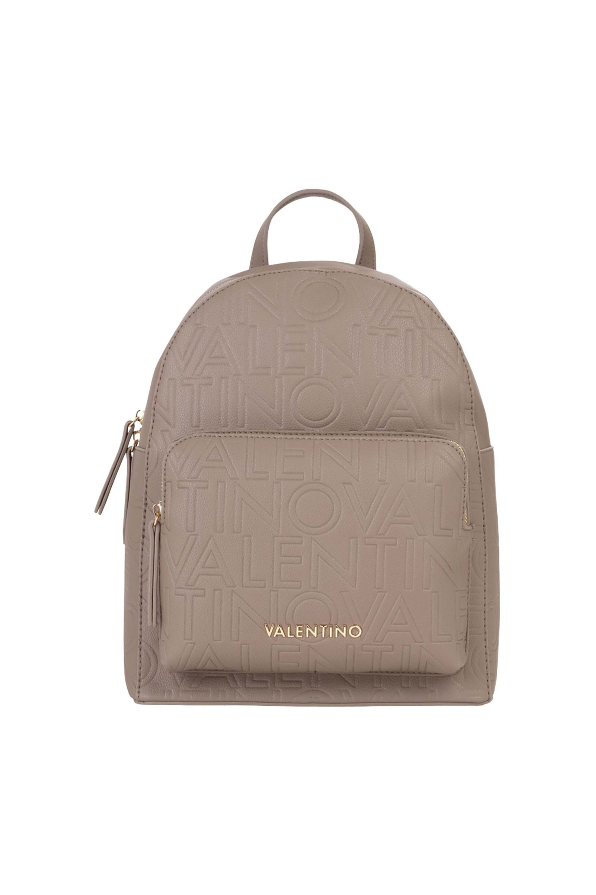 Valentino γυναικείο backpack με all-over ανάγλυφο λογότυπο - 46LVBS8PG20/PAN Καφέ