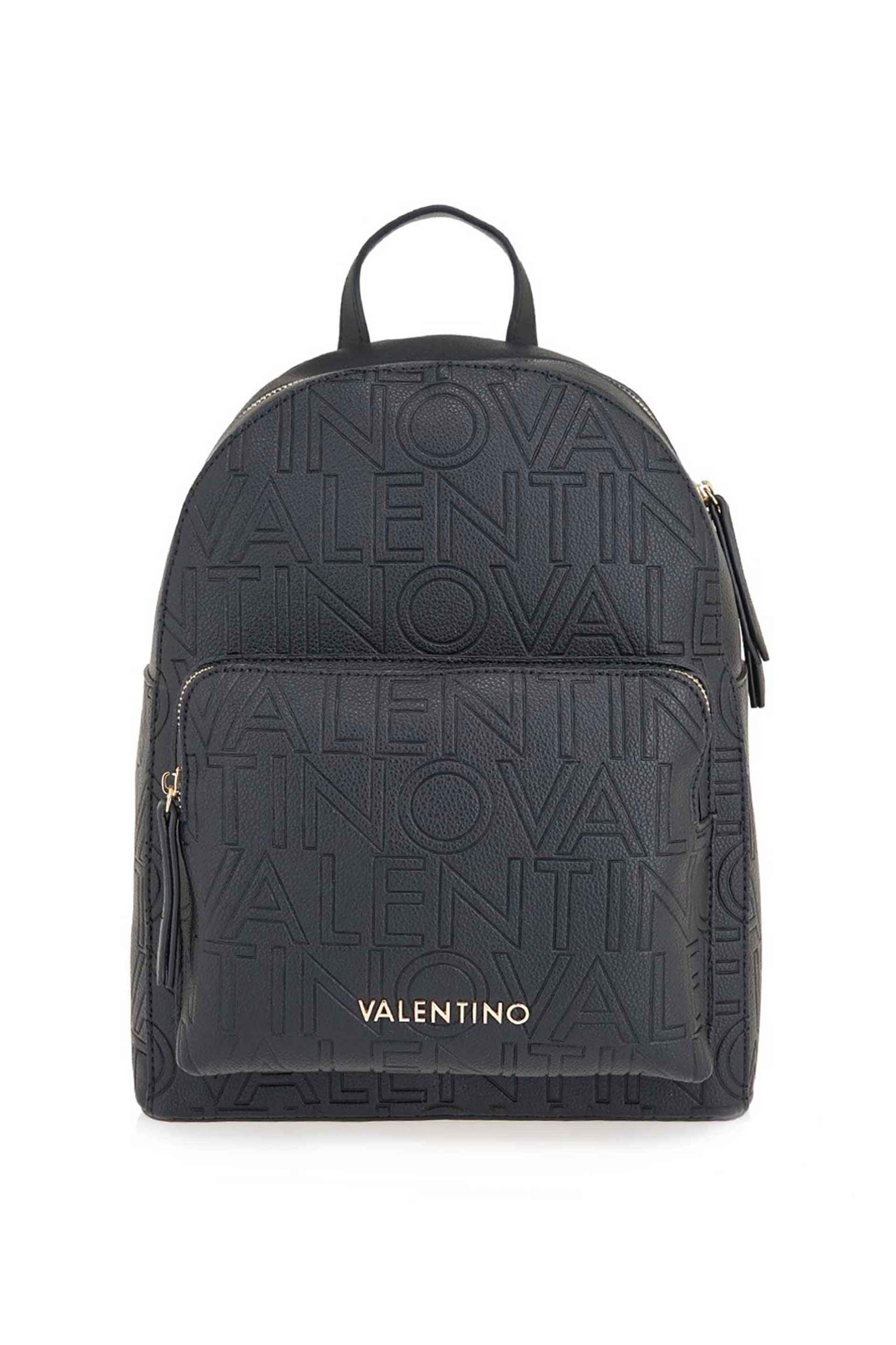 VALENTINO BY MARIO VALENTINO Valentino γυναικείο backpack με all-over ανάγλυφο λογότυπο - 46LVBS8PG20/PAN Μαύρο