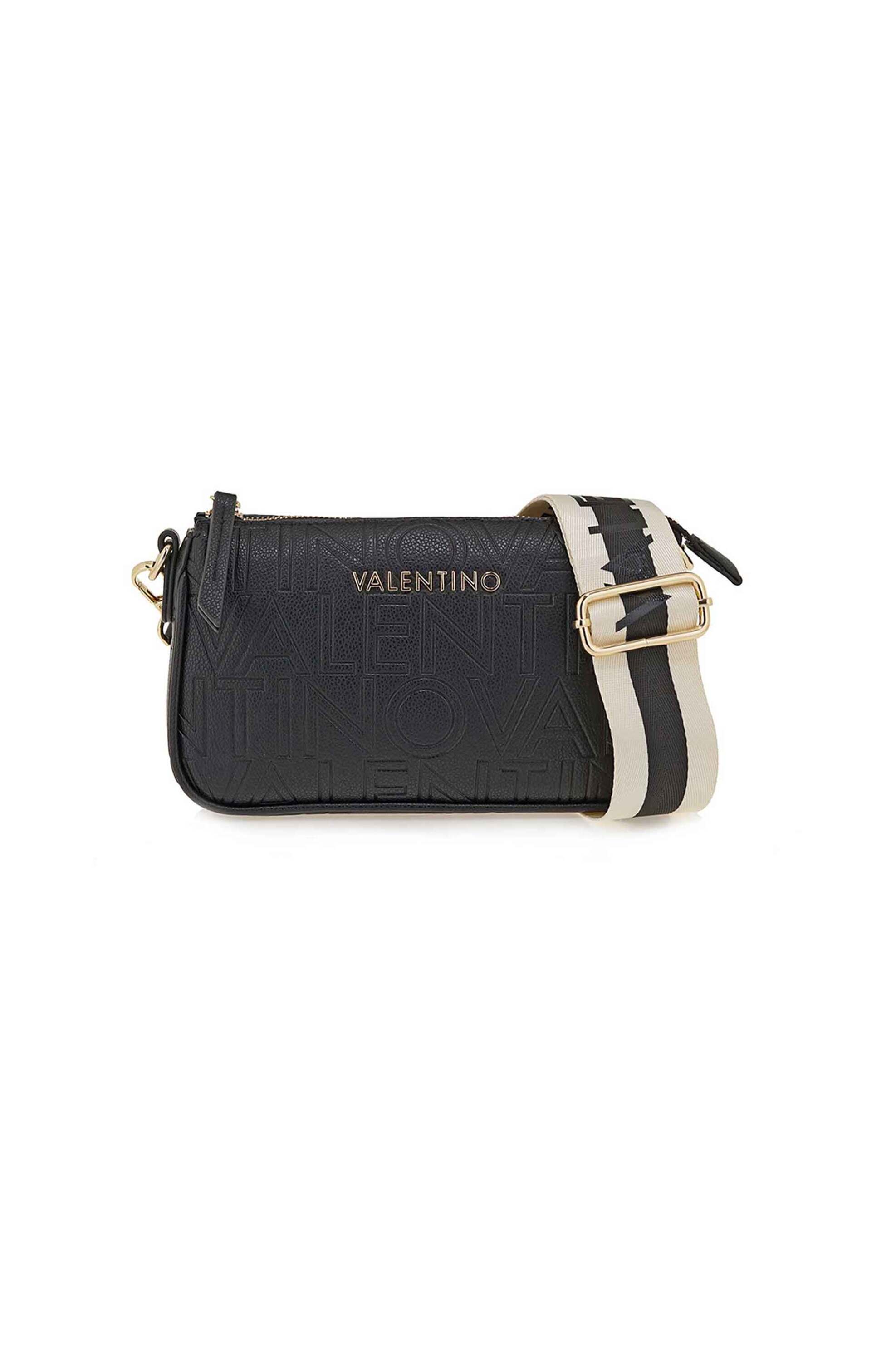 VALENTINO BY MARIO VALENTINO Valentino γυναικεία τσάντα crossbody με μεταλλικό λογότυπο - 46LVBS8PG42/PAN Μαύρο