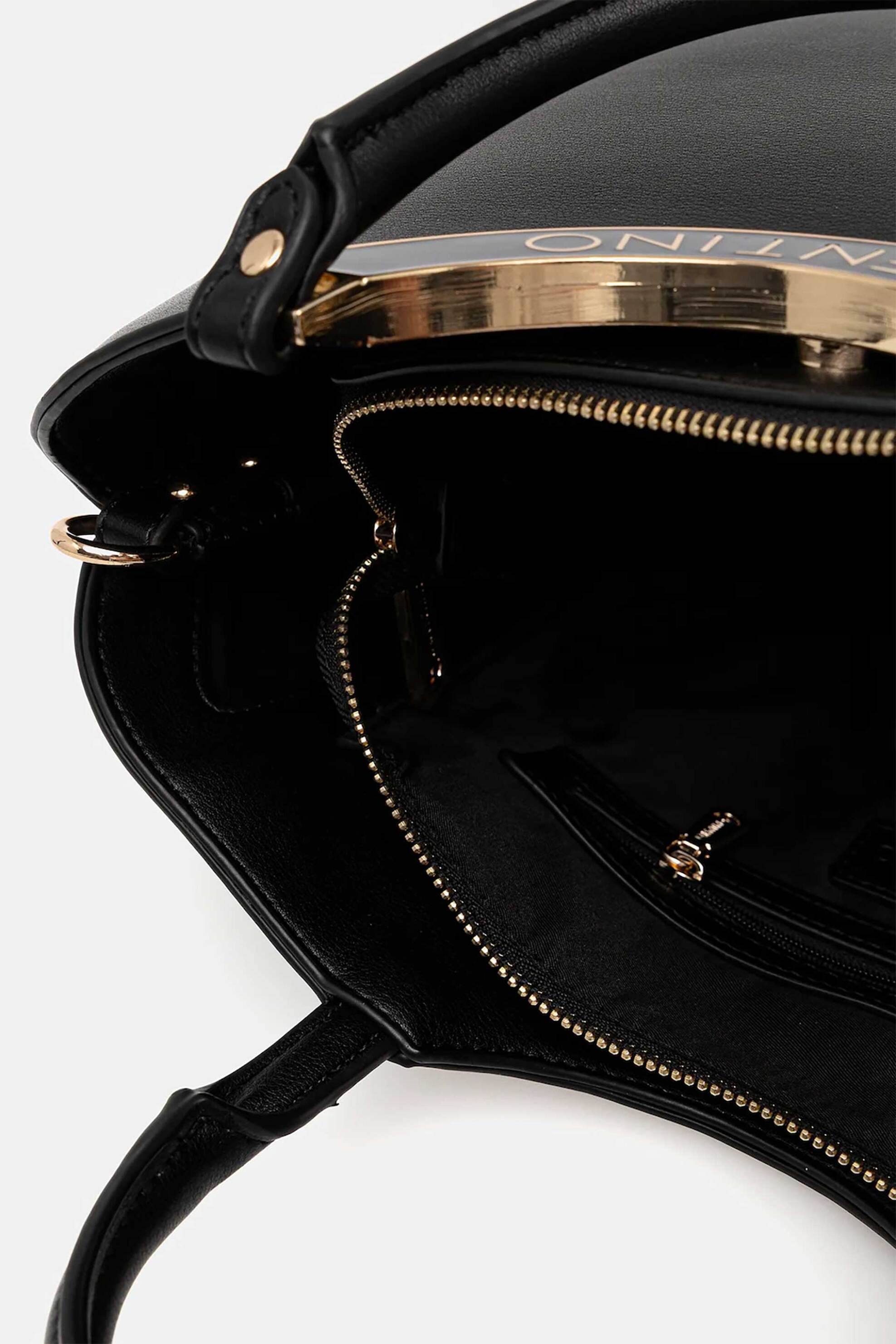 Valentino γυναικεία τσάντα χειρός με μεταλλικό λογότυπο "Wendy" - 46LVBS9DW04/WEN Μαύρο φωτογραφία