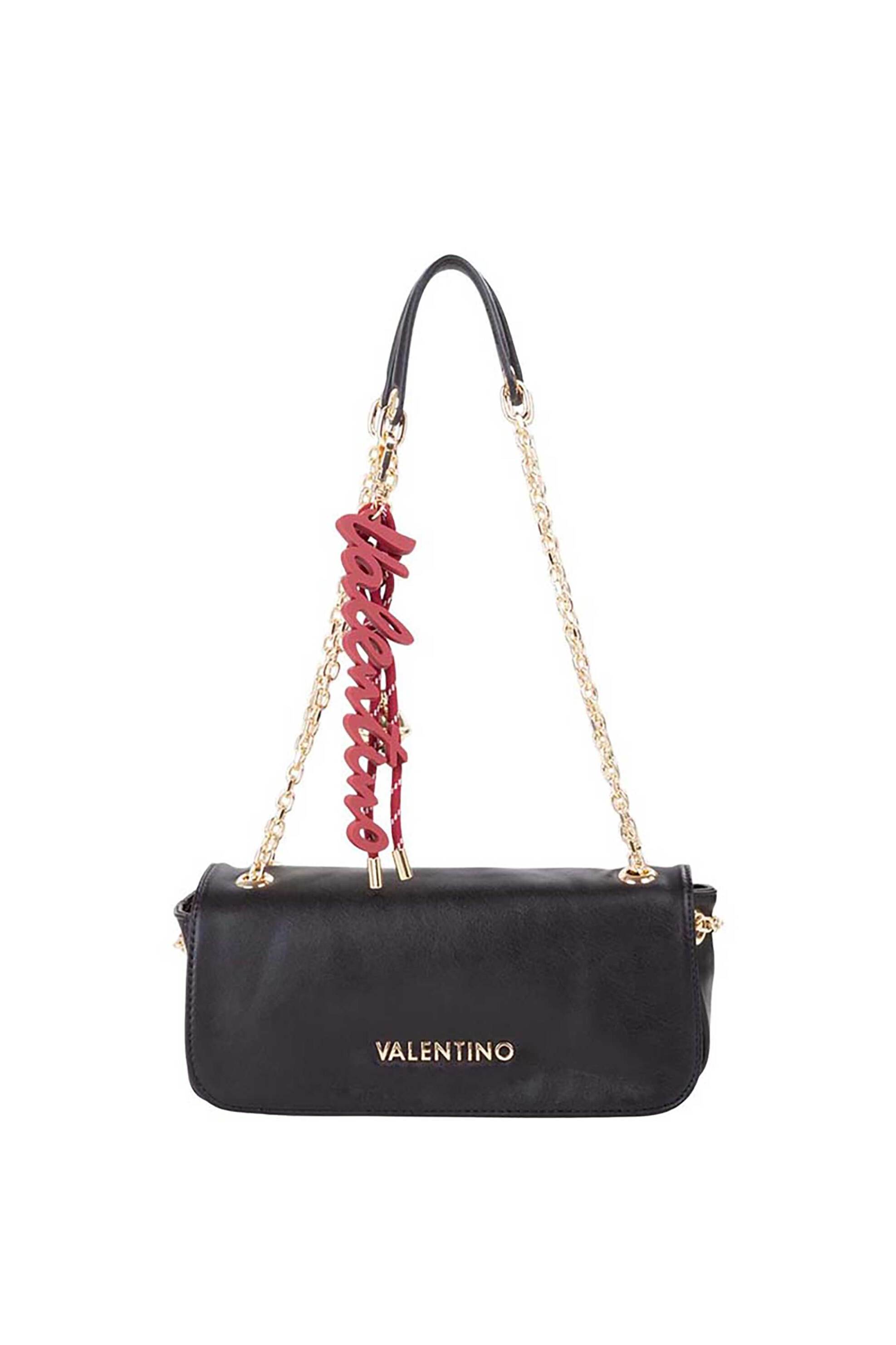 VALENTINO BY MARIO VALENTINO Valentino γυναικεία τσάντα ώμου με διακοσμητικό μπρελόκ - 46LVBS9I010/WIN Μαύρο