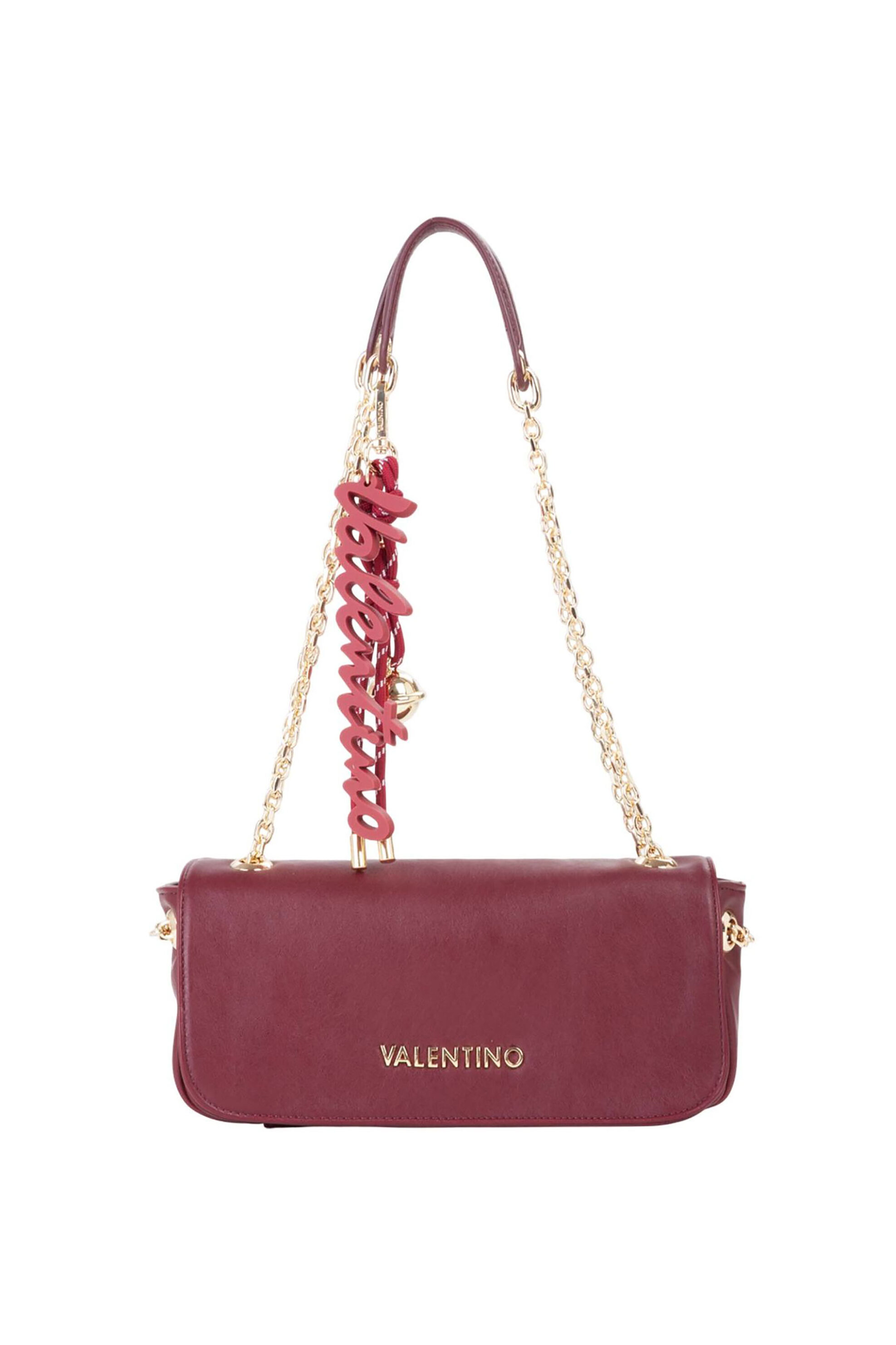 Valentino γυναικεία τσάντα ώμου με διακοσμητικό μπρελόκ - 46LVBS9I010/WIN Μπορντό