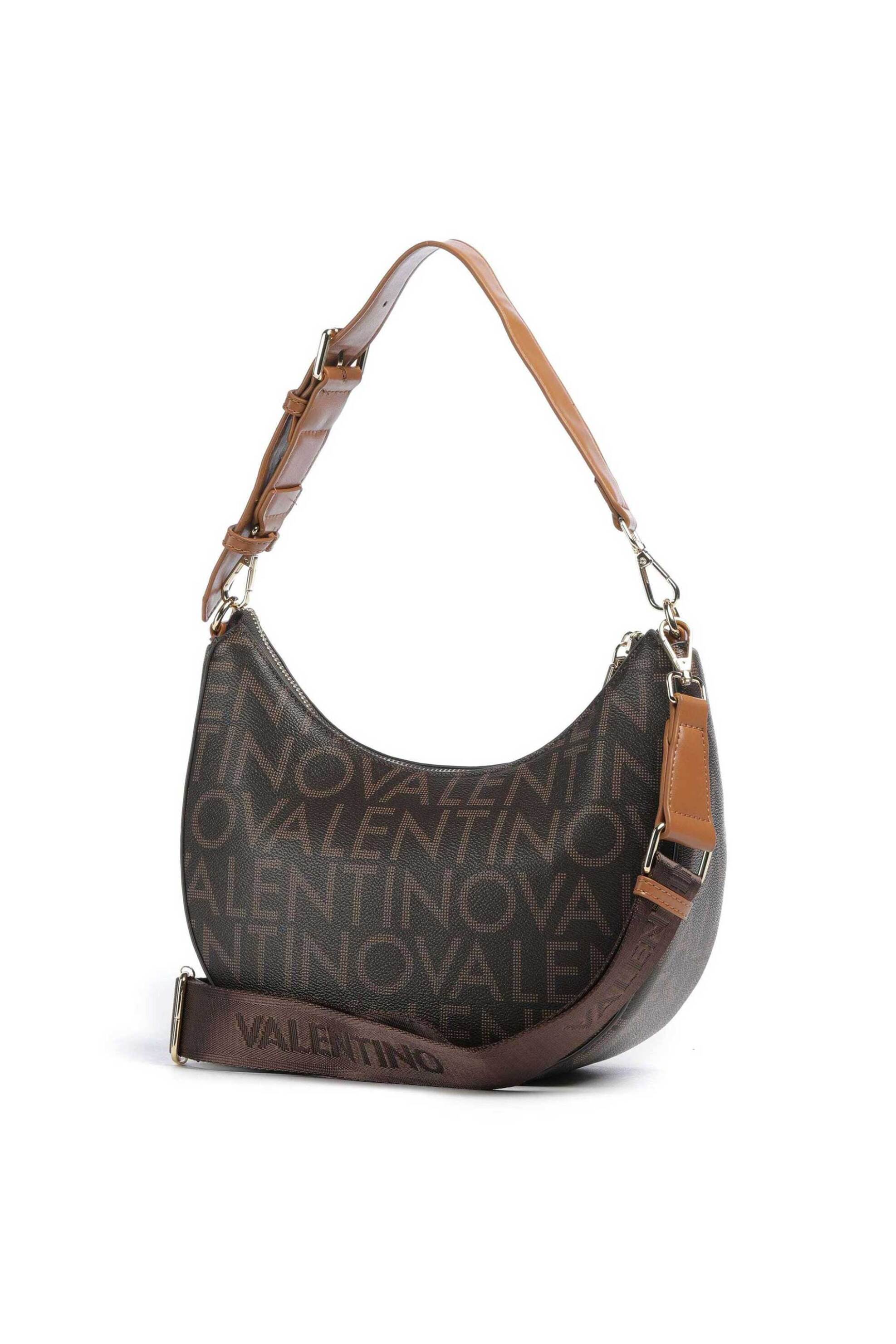 Valentino γυναικεία τσάντα ώμου με μεταλλικό λογότυπο - 46LVBS9IS07/REG Καφέ φωτογραφία