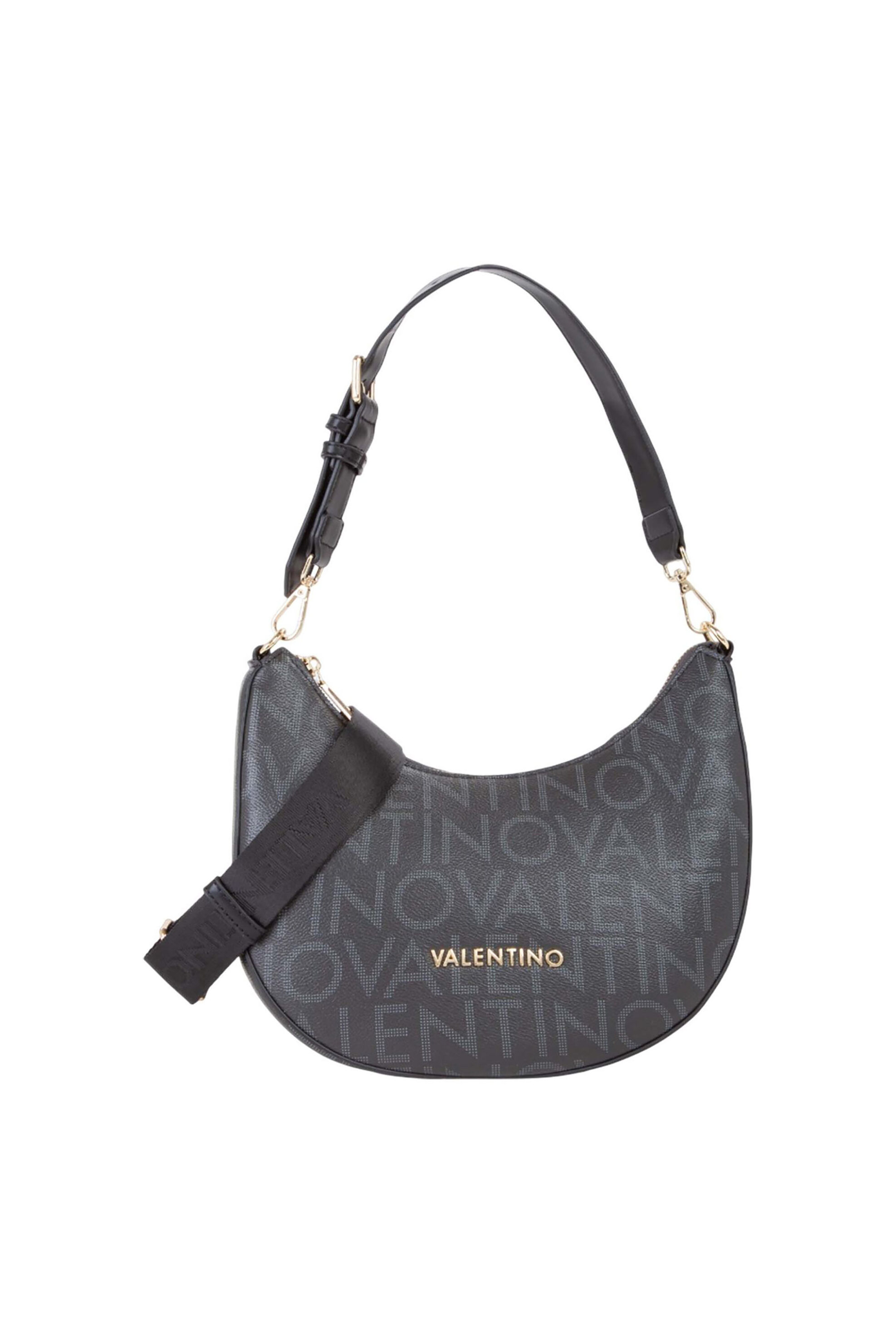 Valentino γυναικεία τσάντα ώμου με μεταλλικό λογότυπο - 46LVBS9IS07/REG Μαύρο