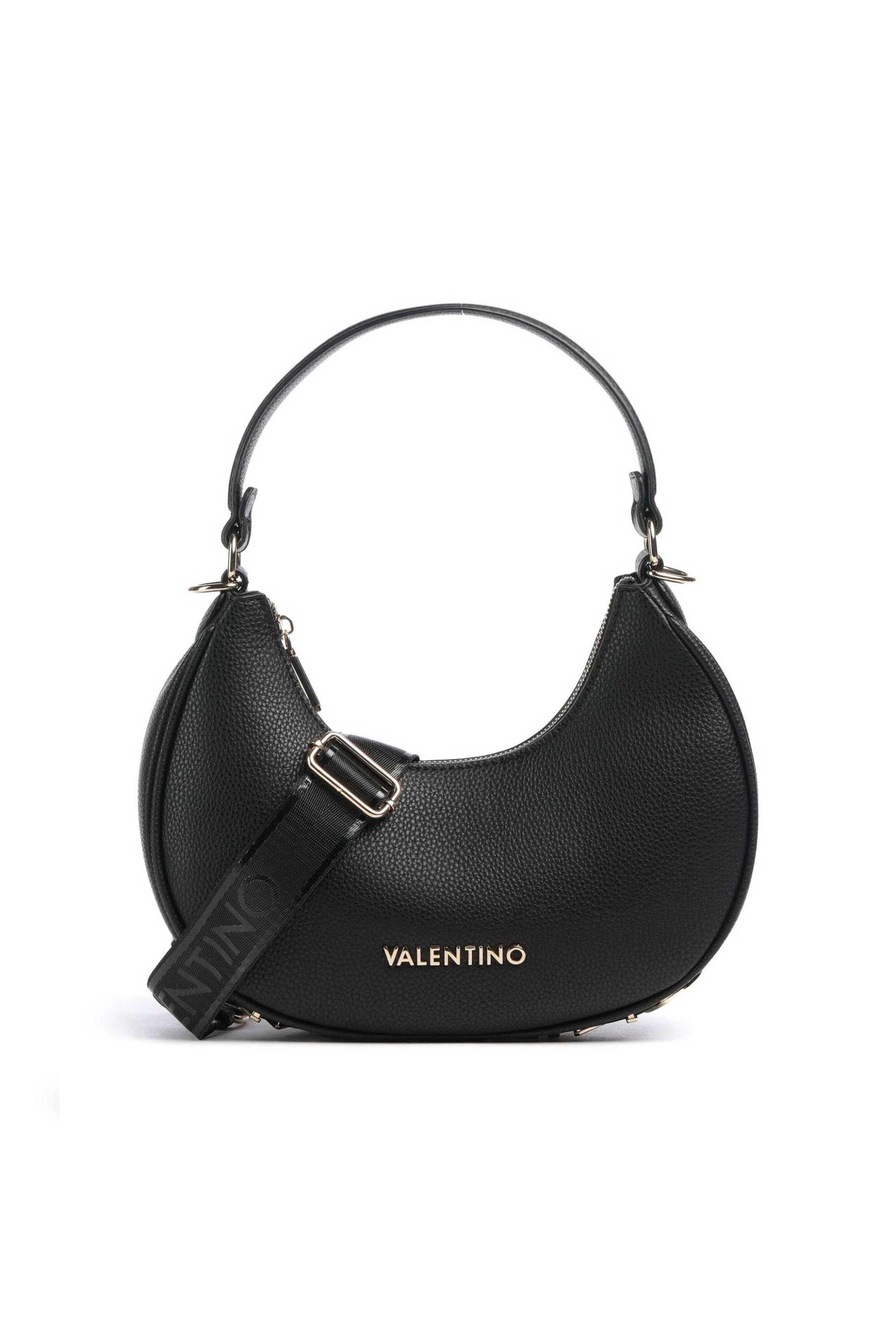 VALENTINO BY MARIO VALENTINO Valentino γυναικεία τσάντα ώμου με μεταλλικό λογότυπο "Shelby" - 46LVBS90A07GRA Μαύρο