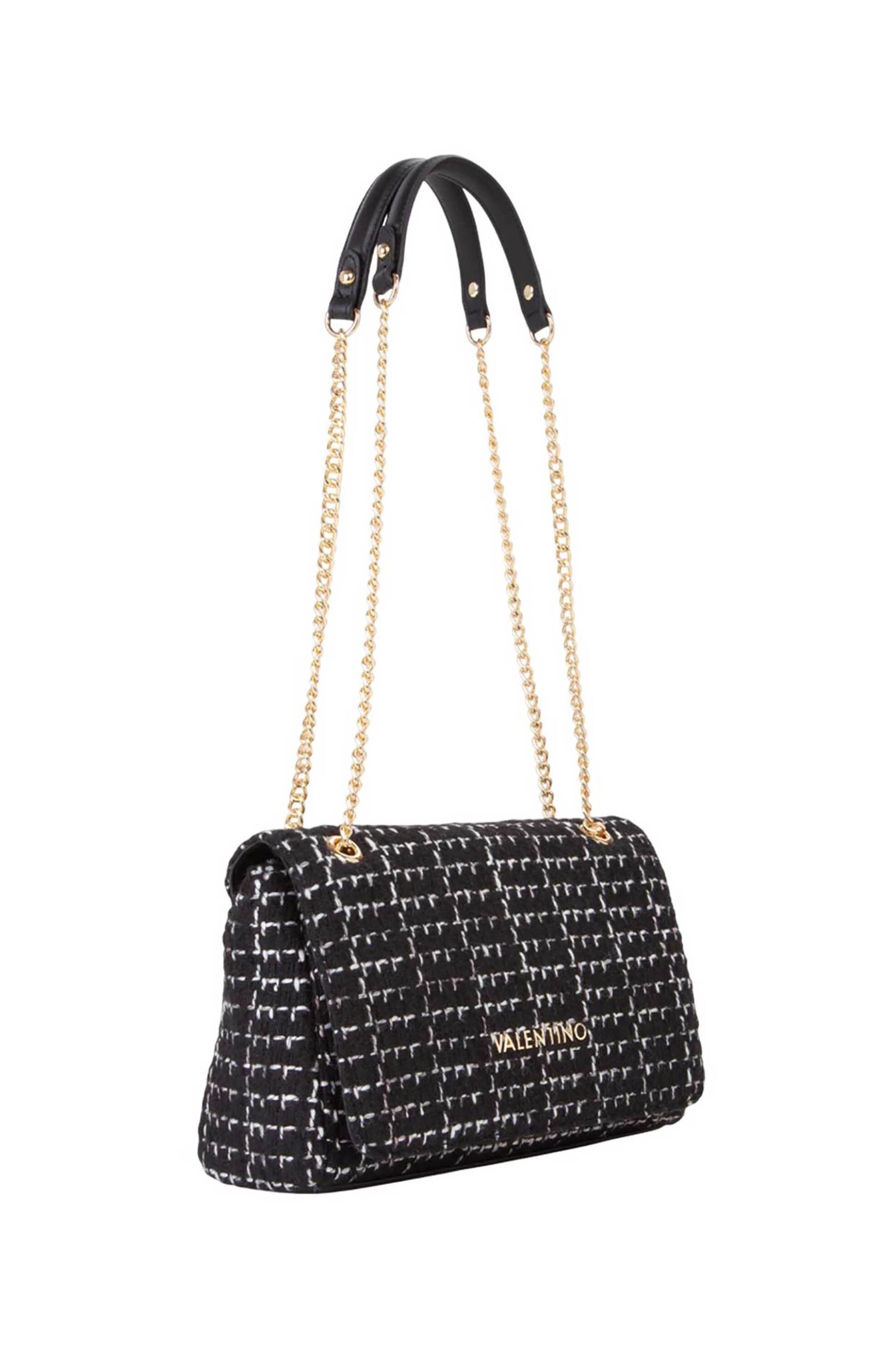 Valentino γυναικεία τσάντα ώμου tweed με αλυσίδα - 46LVBS9JP02/TWE Μαύρο φωτογραφία